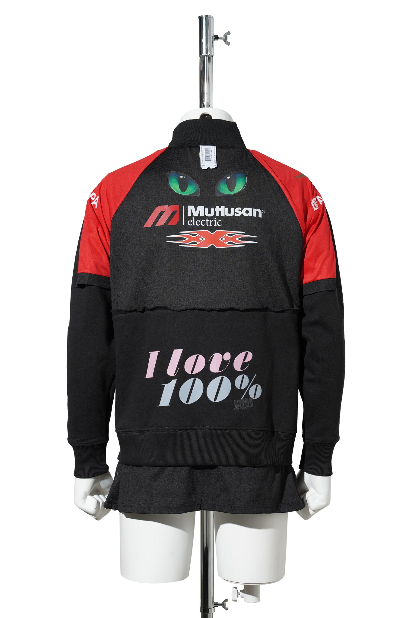 VINTAGE SPORTSWEAR BLACK FOOTBALL SHIRT ZIP UP / BLACK