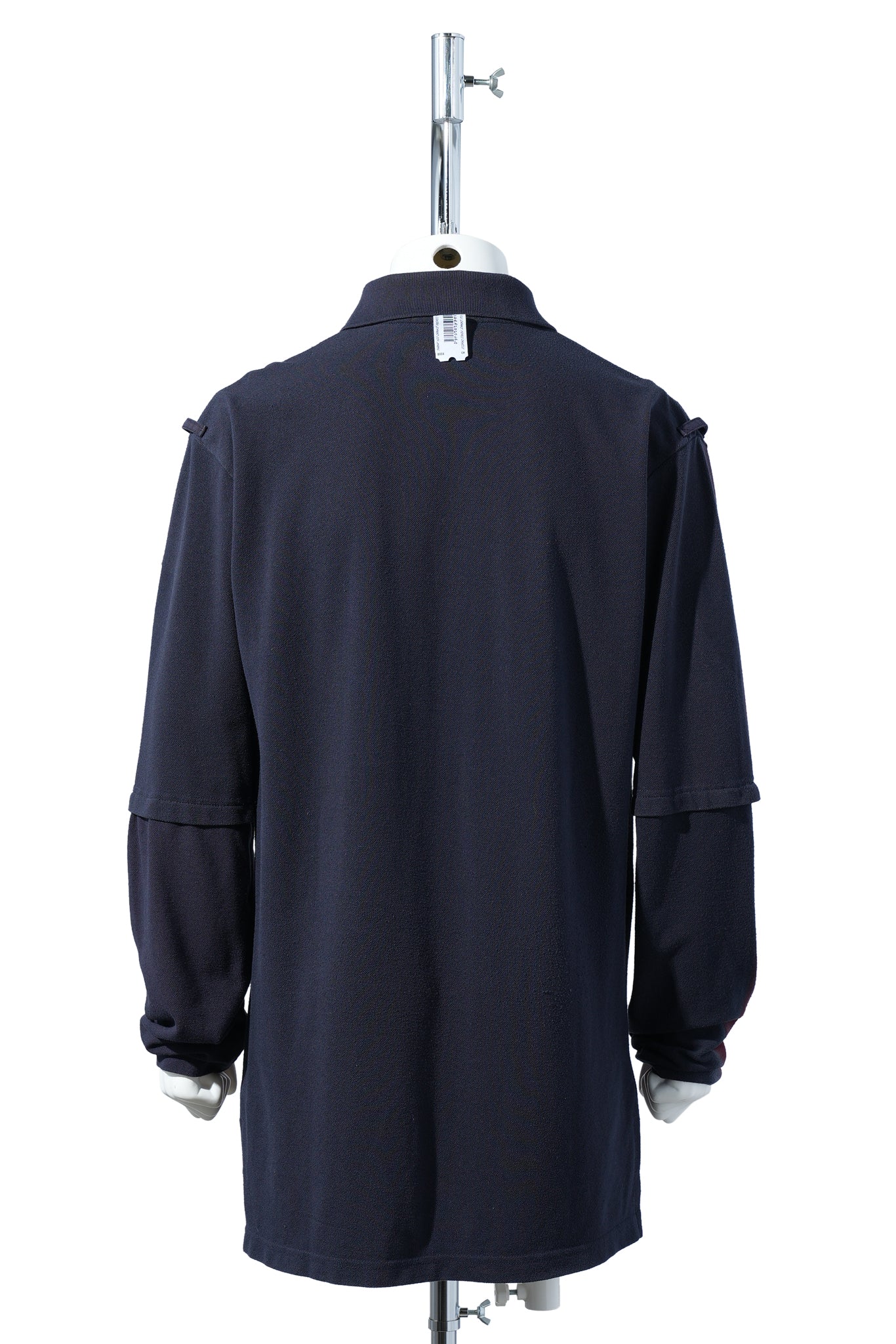 POLYCOTTON NAVY SPRAYED POLO LONGSLEEVE / NAVY