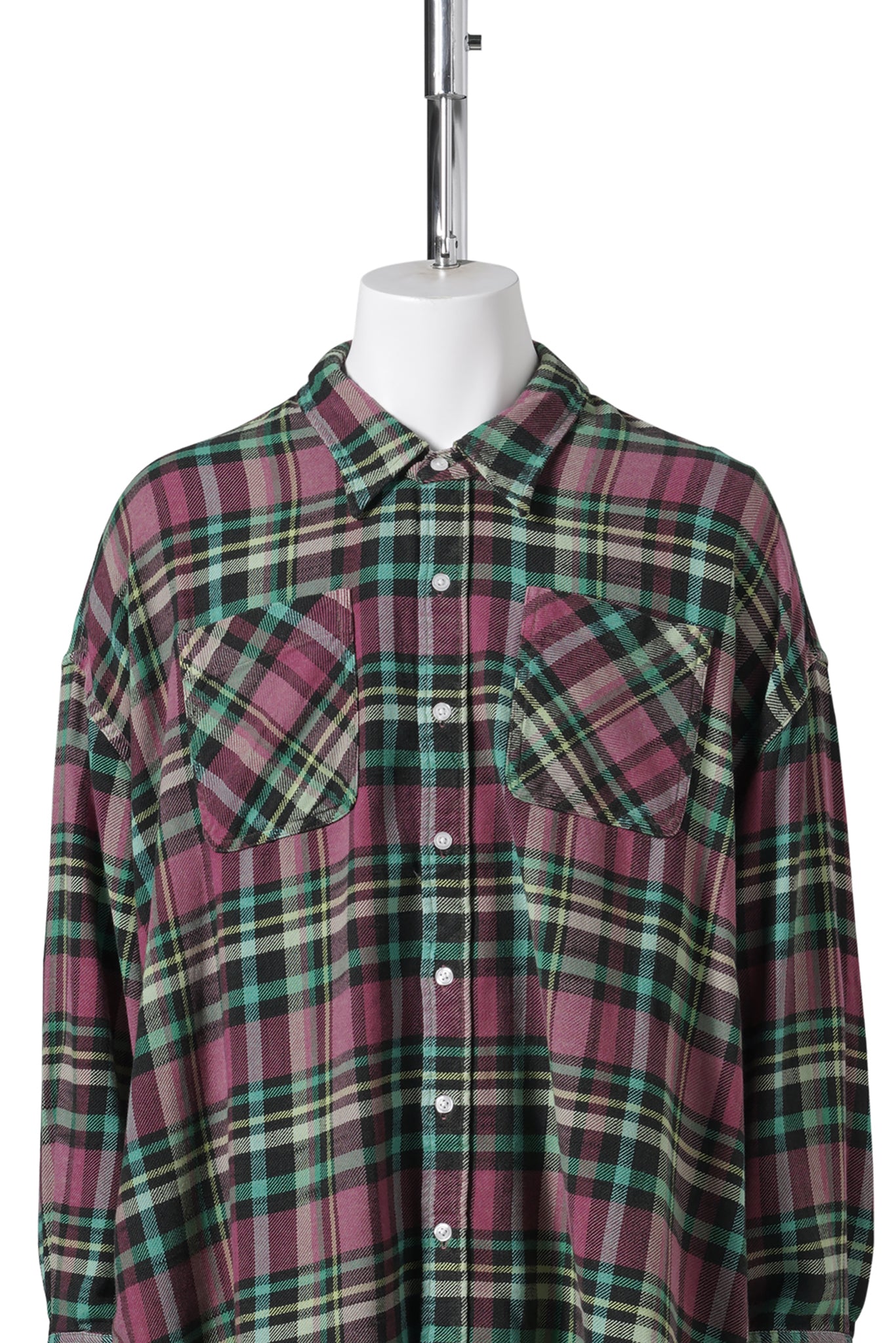 DROP NECK WORK SHIRT / PINK PLAID