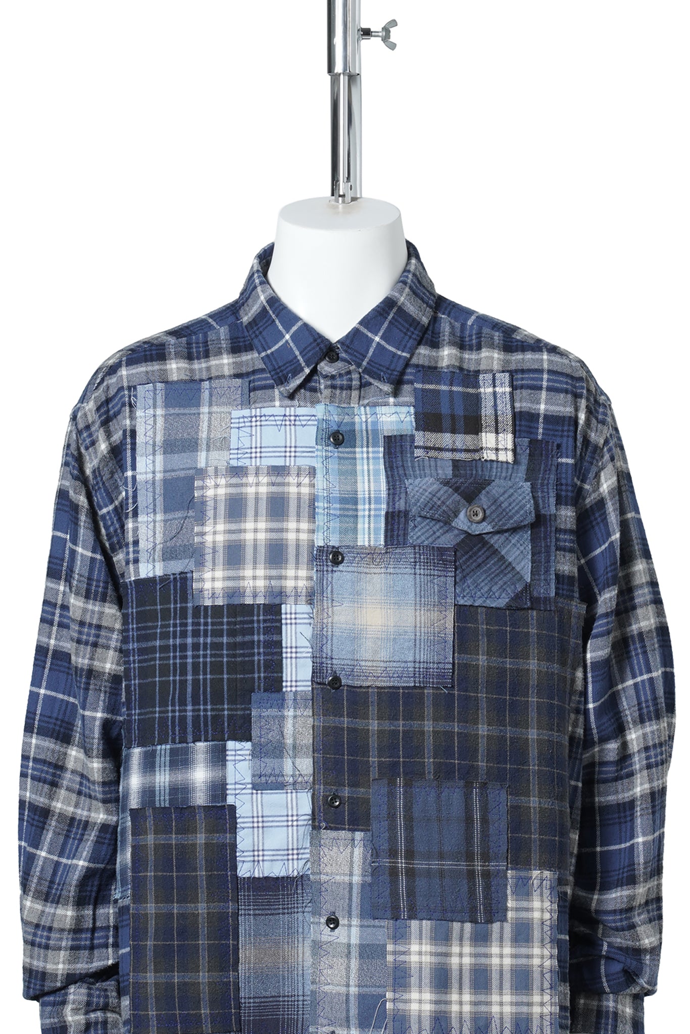 PANEL PATCHWORK SHIRT / BLUE