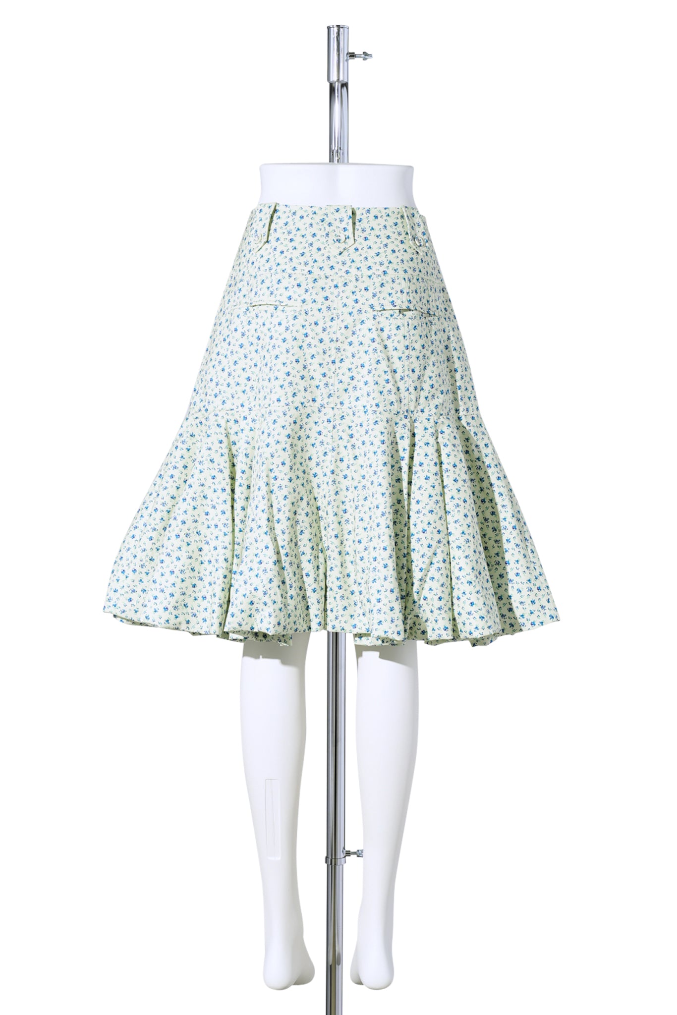 PUFF HEM MIDI SIKRT / 0507:BLUE FLOWER