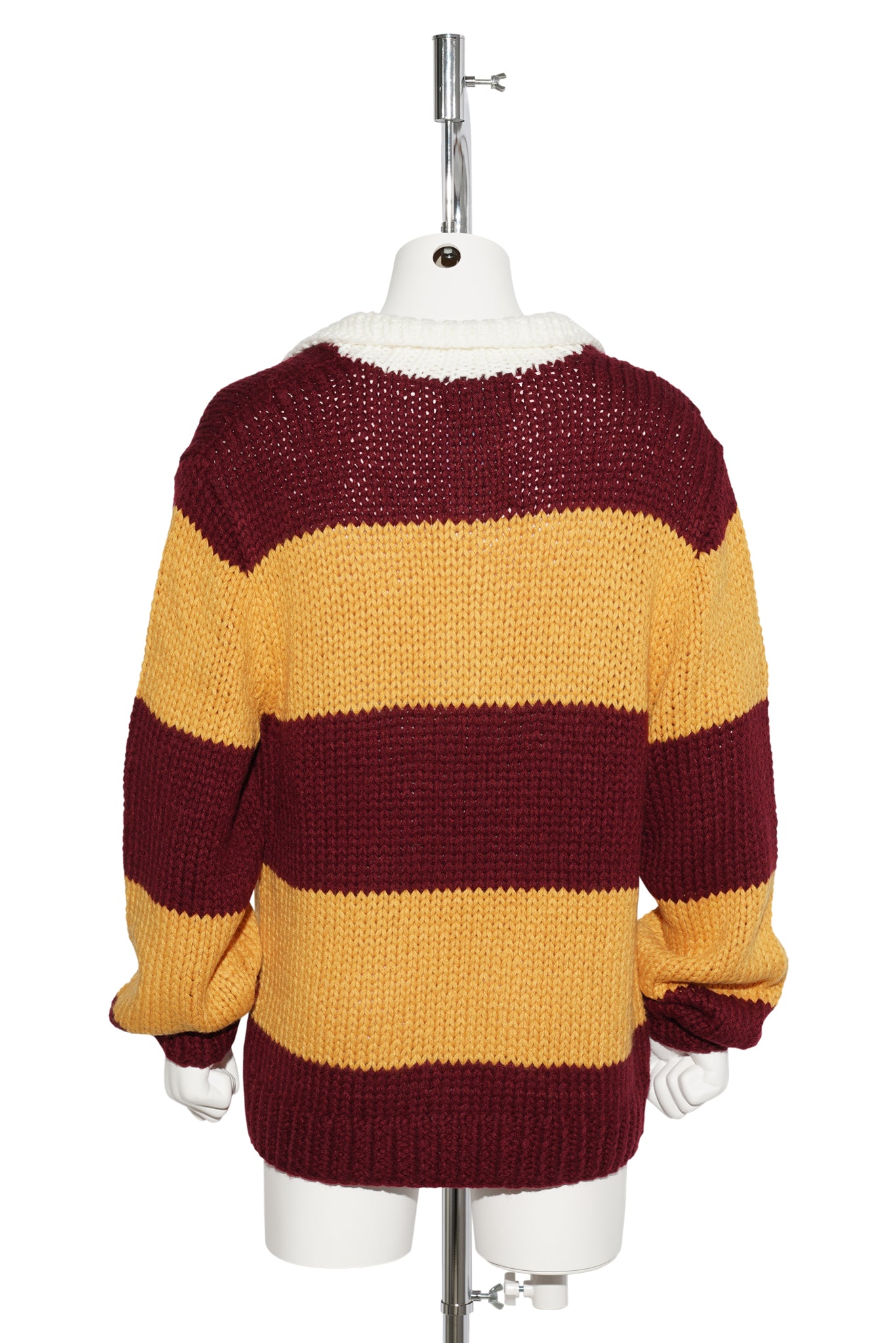 HAND KNITTING RUGBY SHIRT / WINE RED