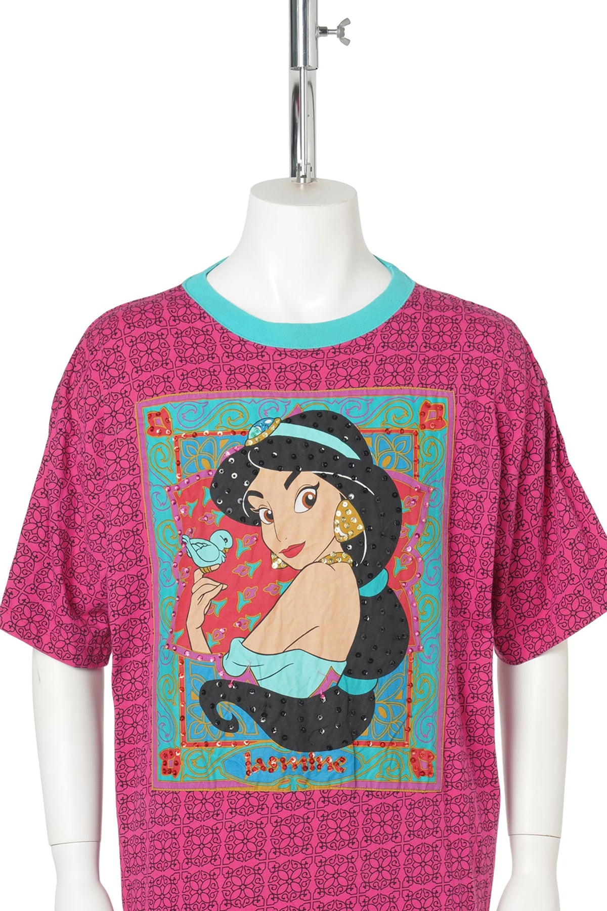 Aladdin “Jasmine” Allover Print Sequin Tee by Donnkenny / RED