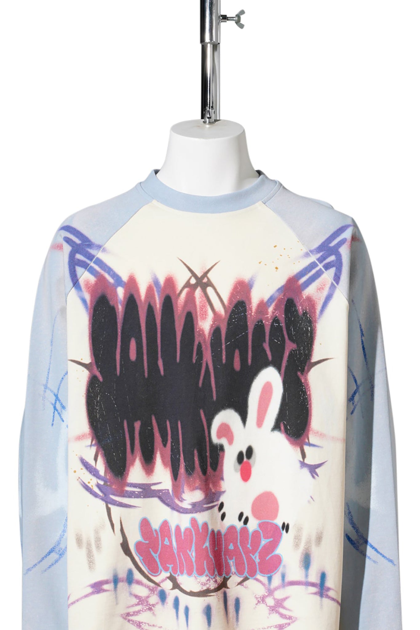 LONGONG SLEEVE T-SHIRT / WHITE BLUE