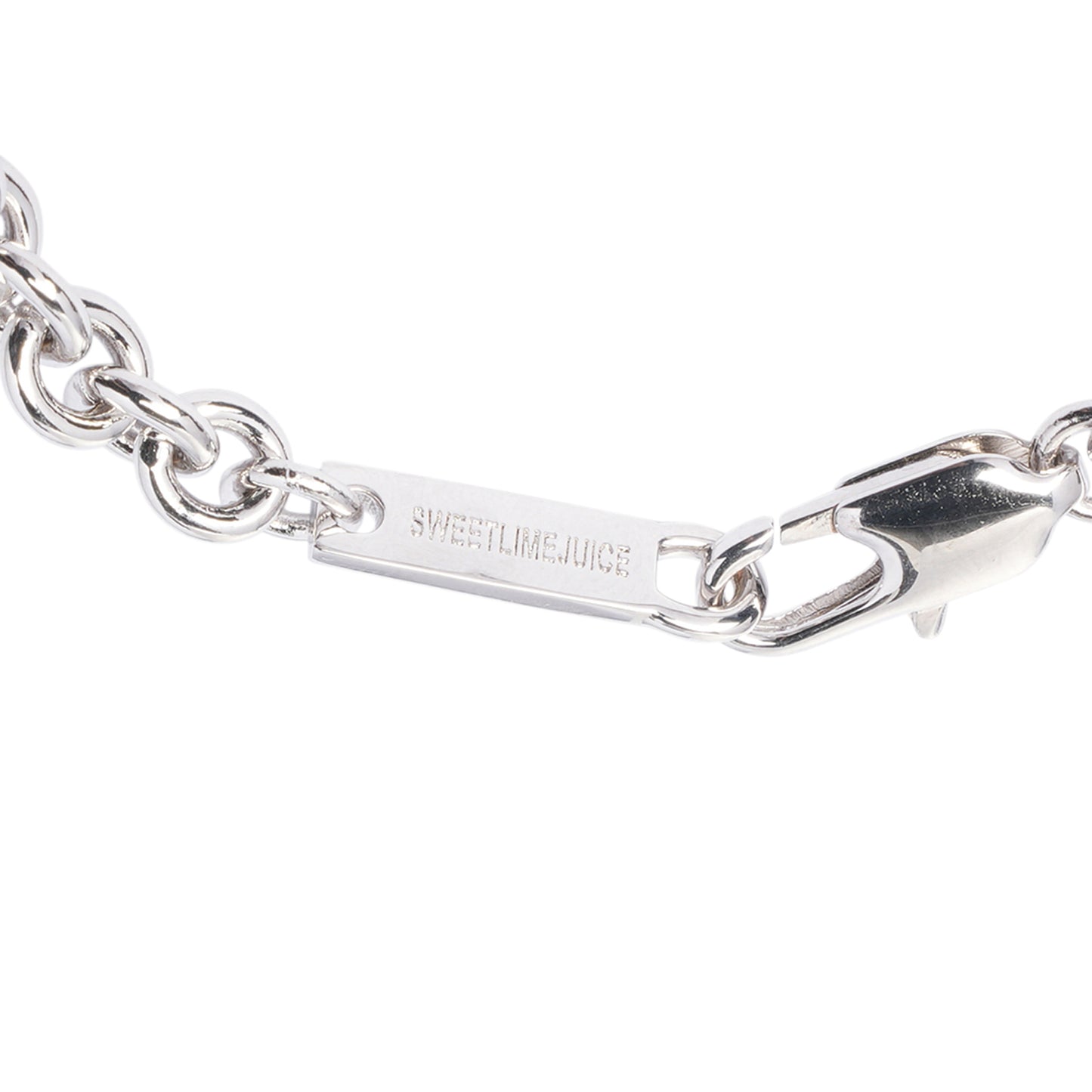 SILVER GEM-MOSAIC KAMON BRACELET / SILVER, WHITE STONE