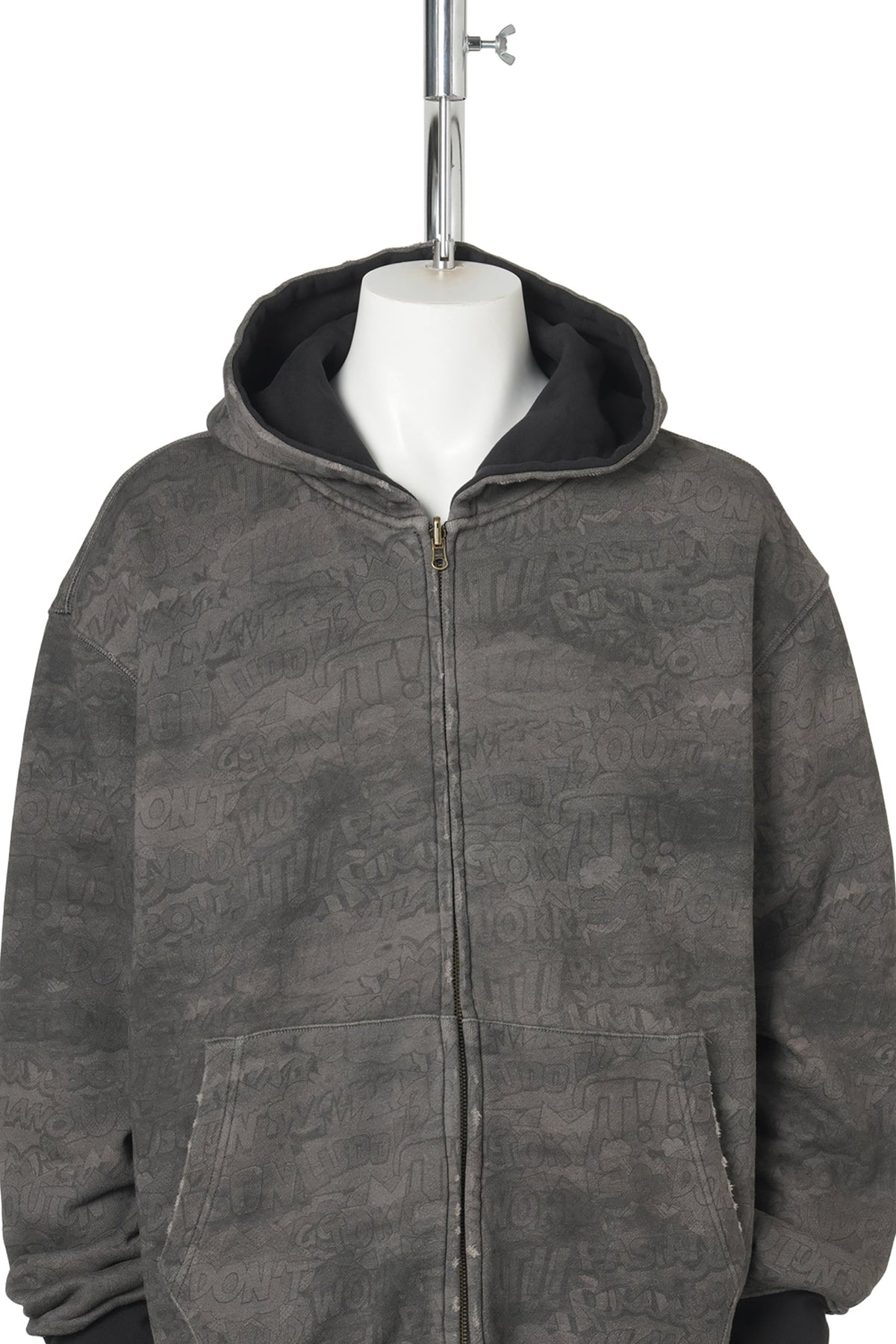 REVERSIBLE COMICS ZIP HOODIE / BLACK