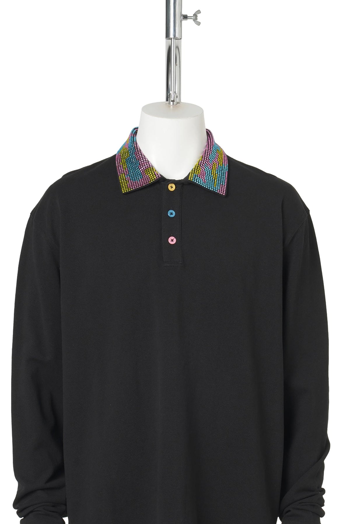 ICED OUT LS POLO / BLACK