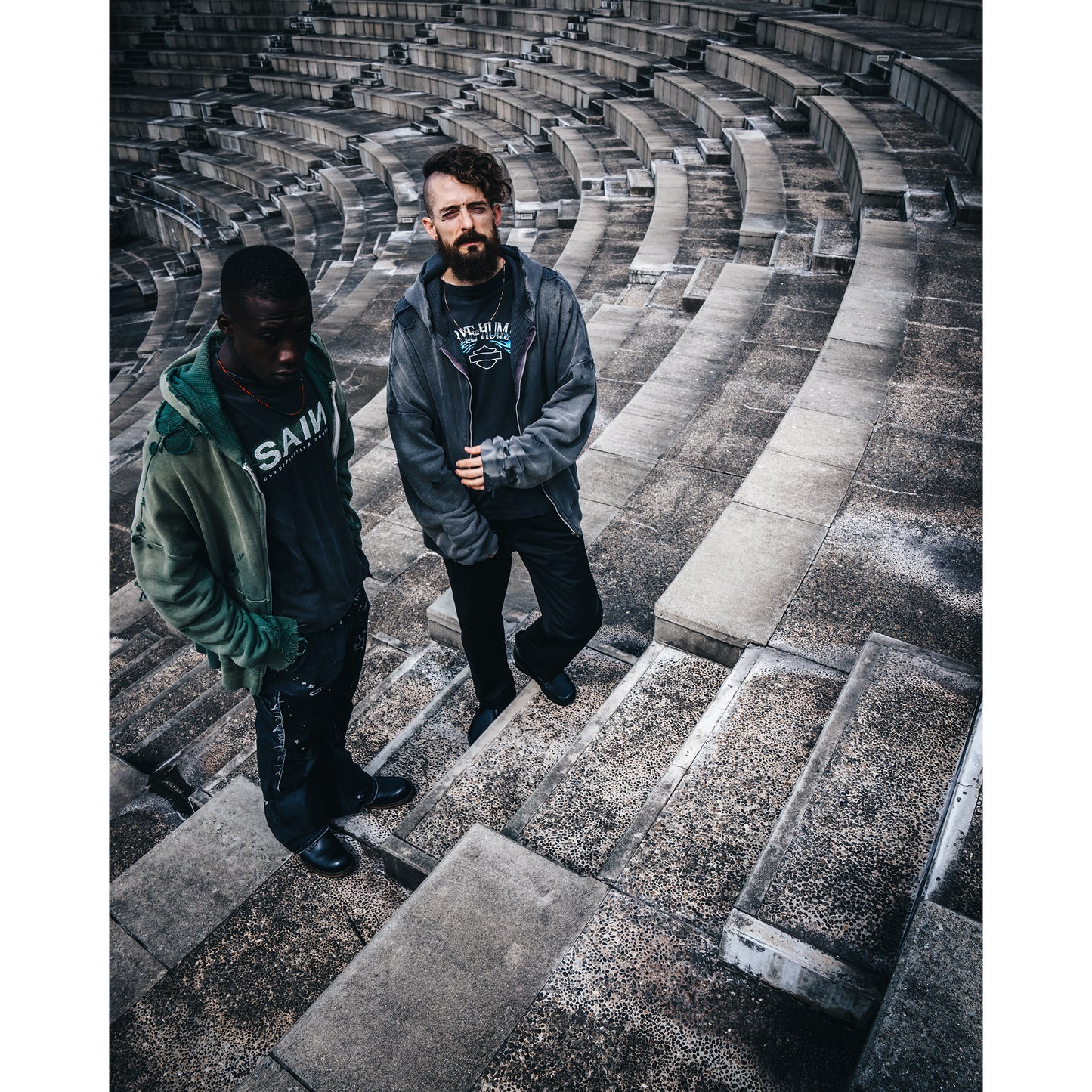 HOODIE/DBL-FC ZIP / CHARCOAL