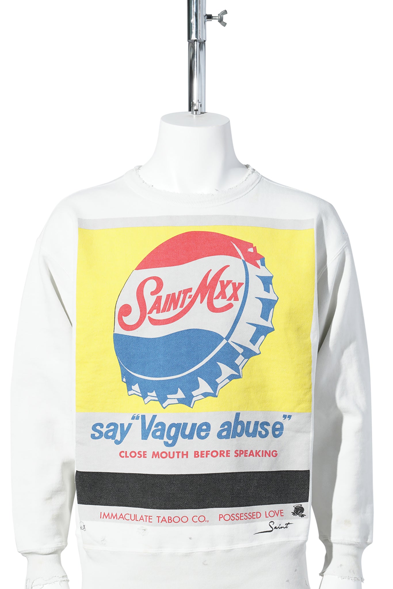 CRW NECK SWT/VAGUE ABUSE / WHITE