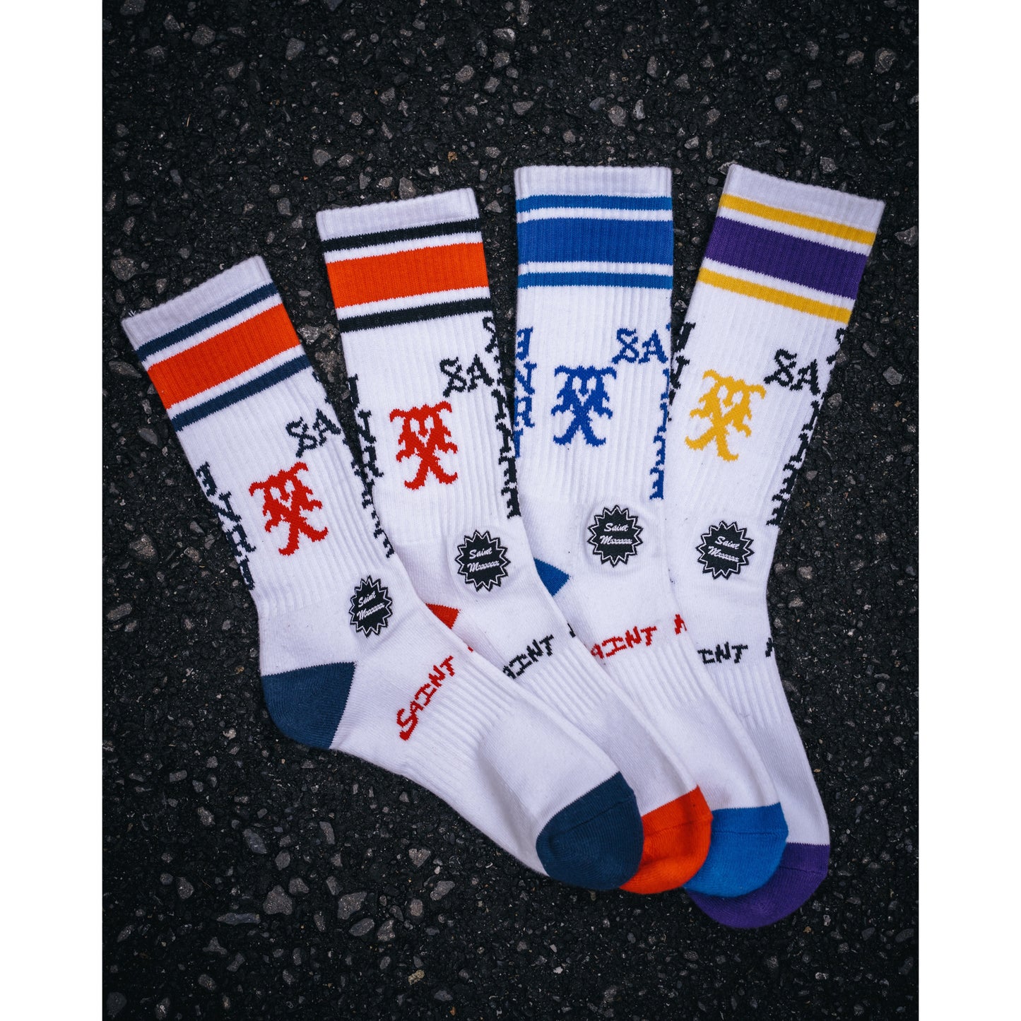 SOCKS/SINNER / WHITE+RED+BLUE