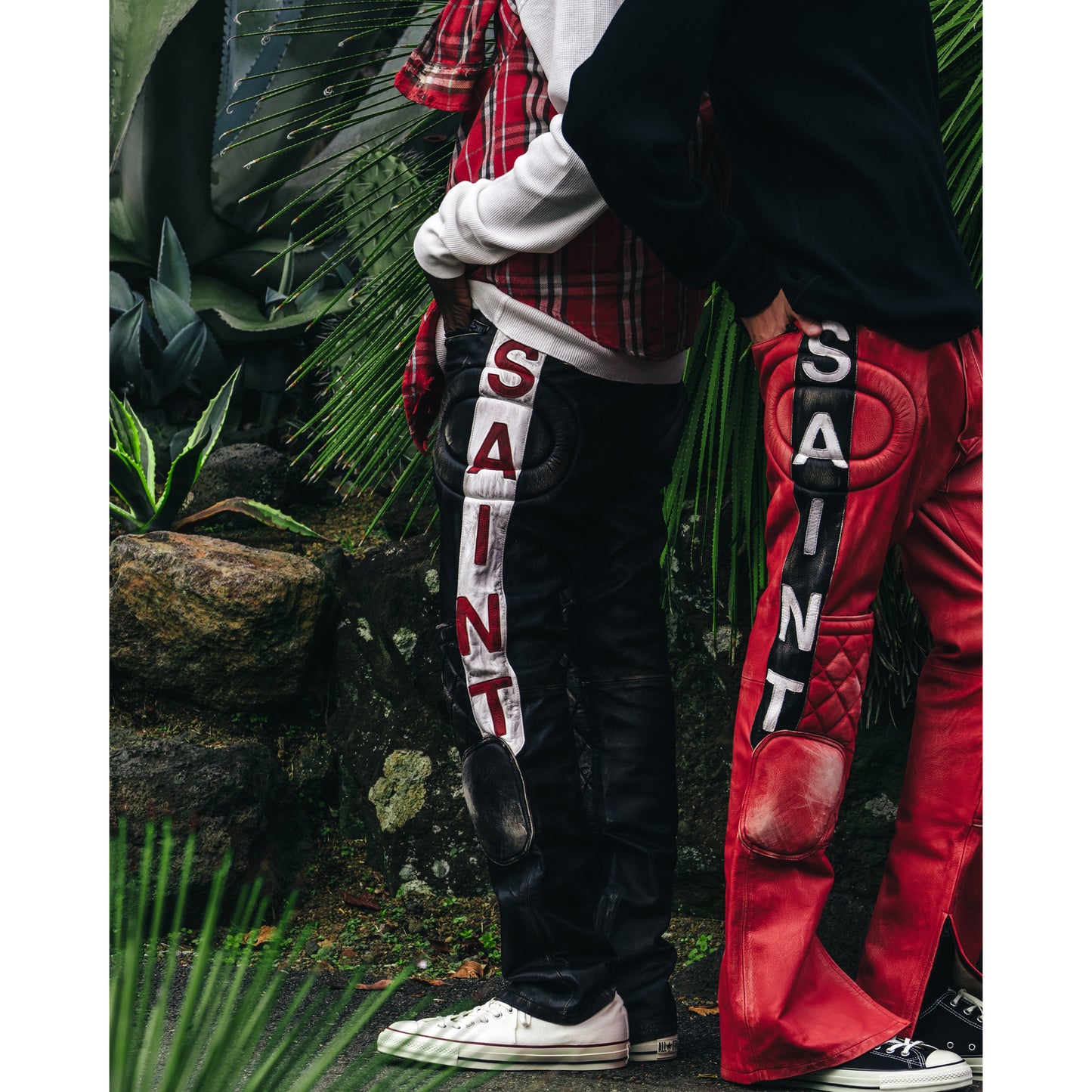 LEATHER PANTS / RACER / RED