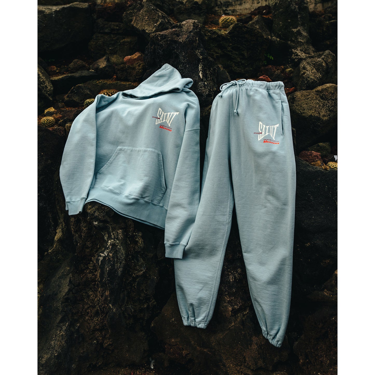 HOODIE/RIBON SAINT / BLUE