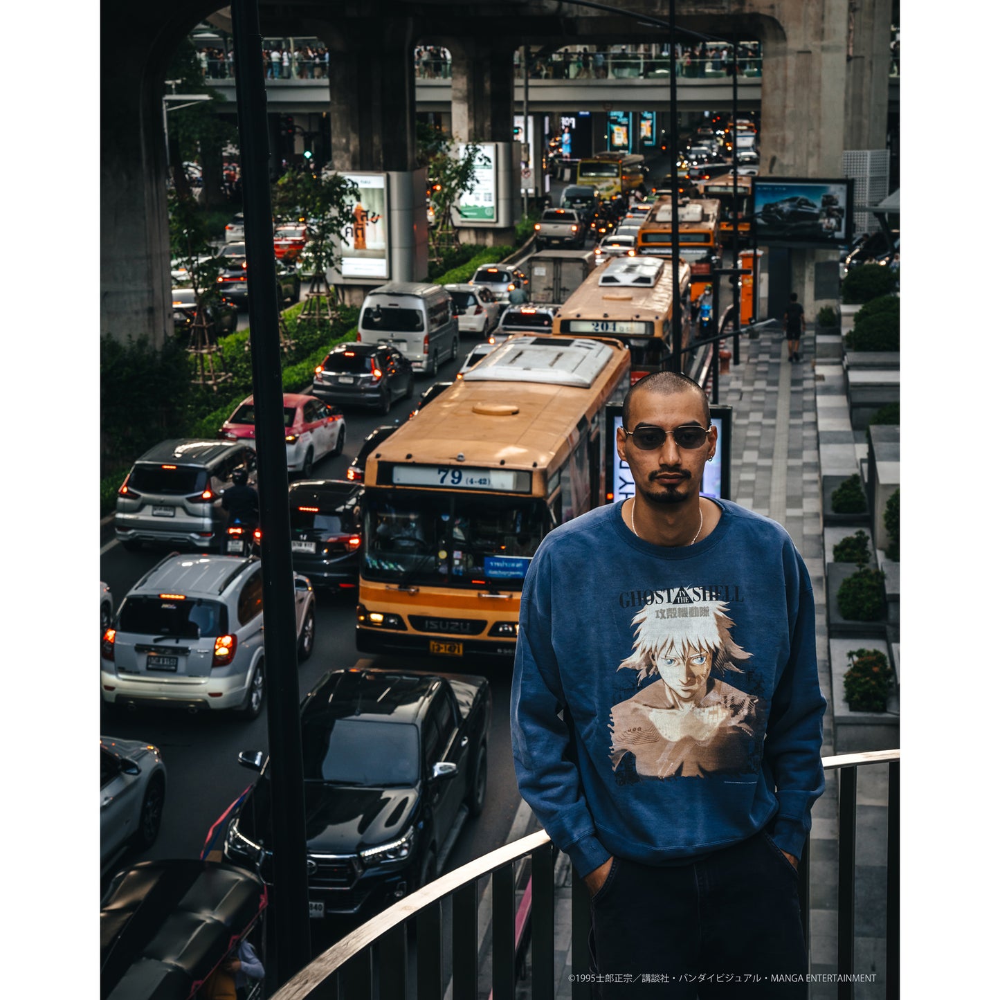 攻殻機動隊 CREW NECK SWEAT/GST IN THE SHELL / NAVY