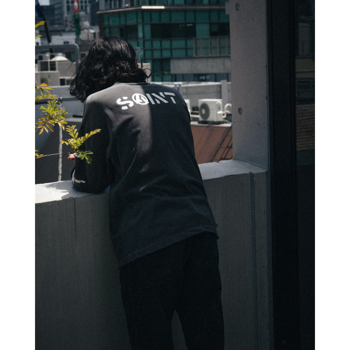 LS T-SHIRT/PEACE / BLACK