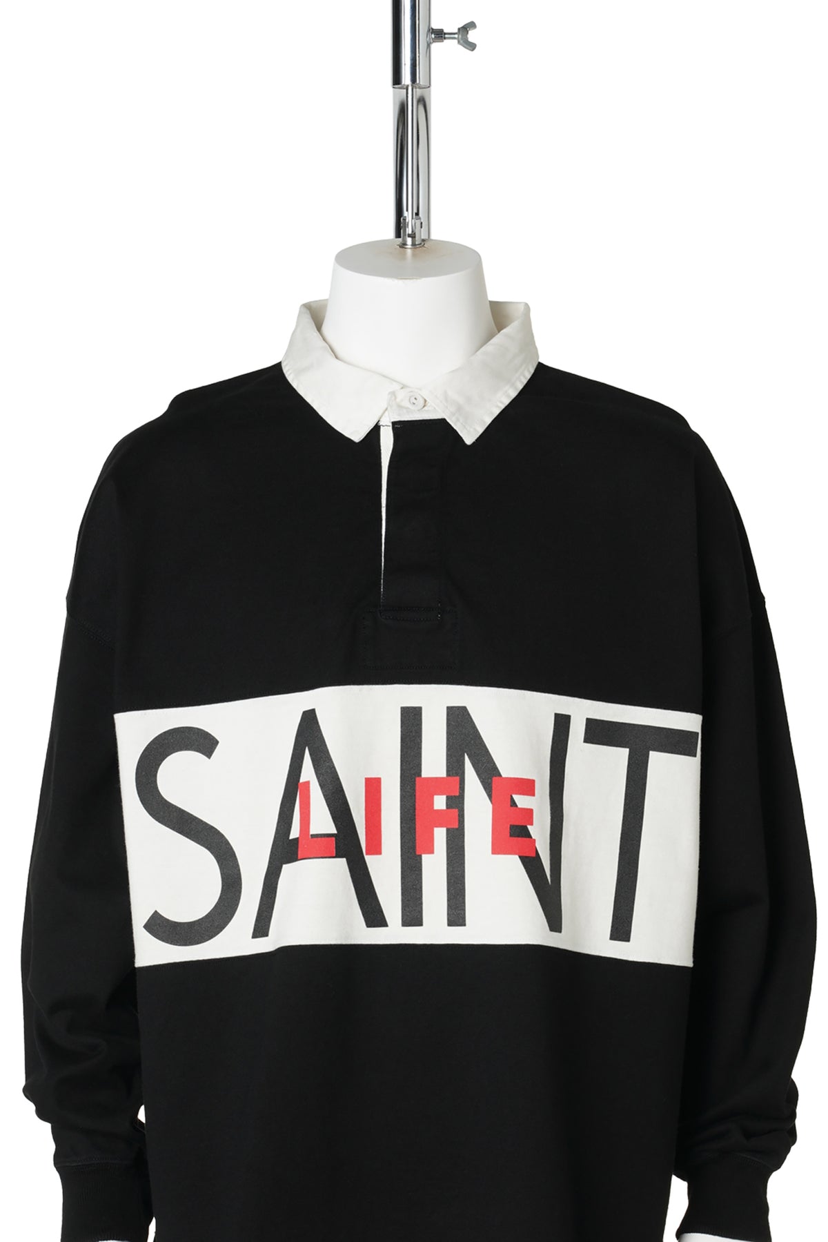 LS POLO SHIRT/SAINT LIFE / BLACK