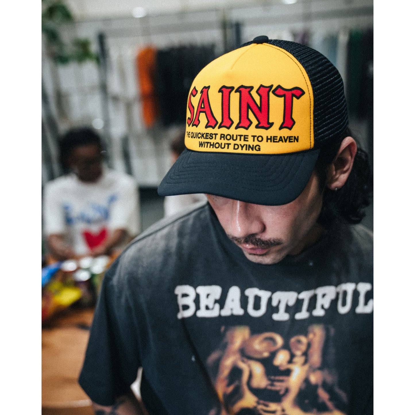 MESH CAP/SAINT / YELLOW+BLACK