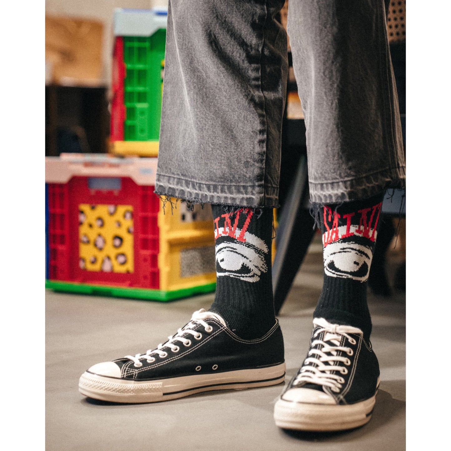 SOCKS/EYE / BLACK