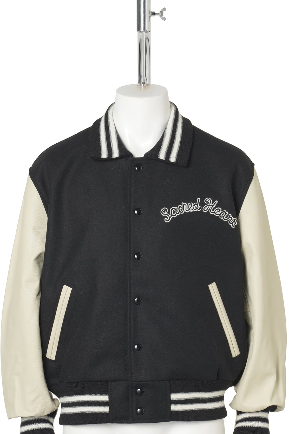 SAINT Mxxxxxx x Golden Bear Sportswear GB_VARSITY JKT/Sared Heart / BLACK+WHITE