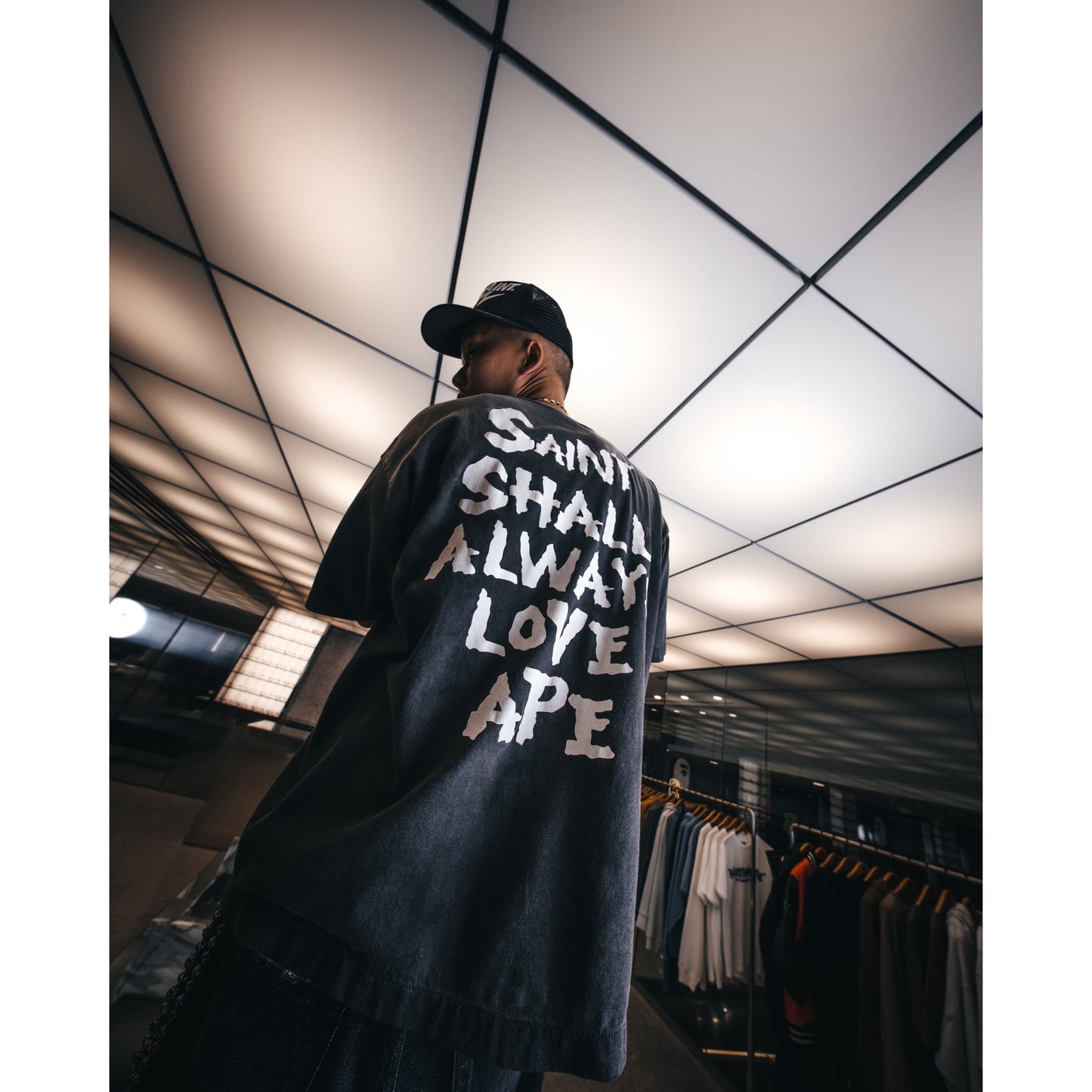 SAINT Mxxxxxx x A BATHING APE® BAPE_SS T-SHIRT/ALWAYS LOVE / BLACK