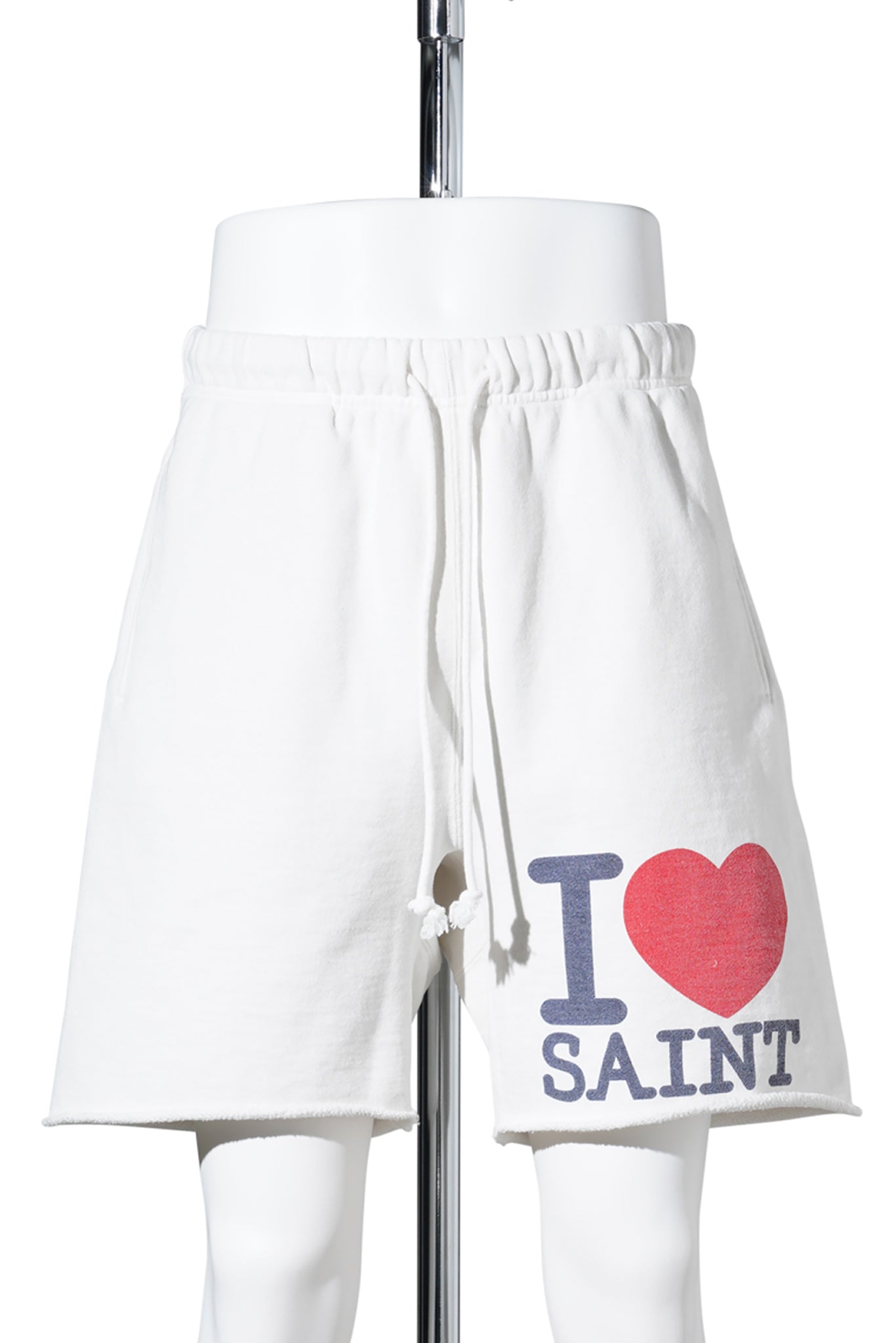 SWEAT SHORTS/I LOVE SAINT / WHT