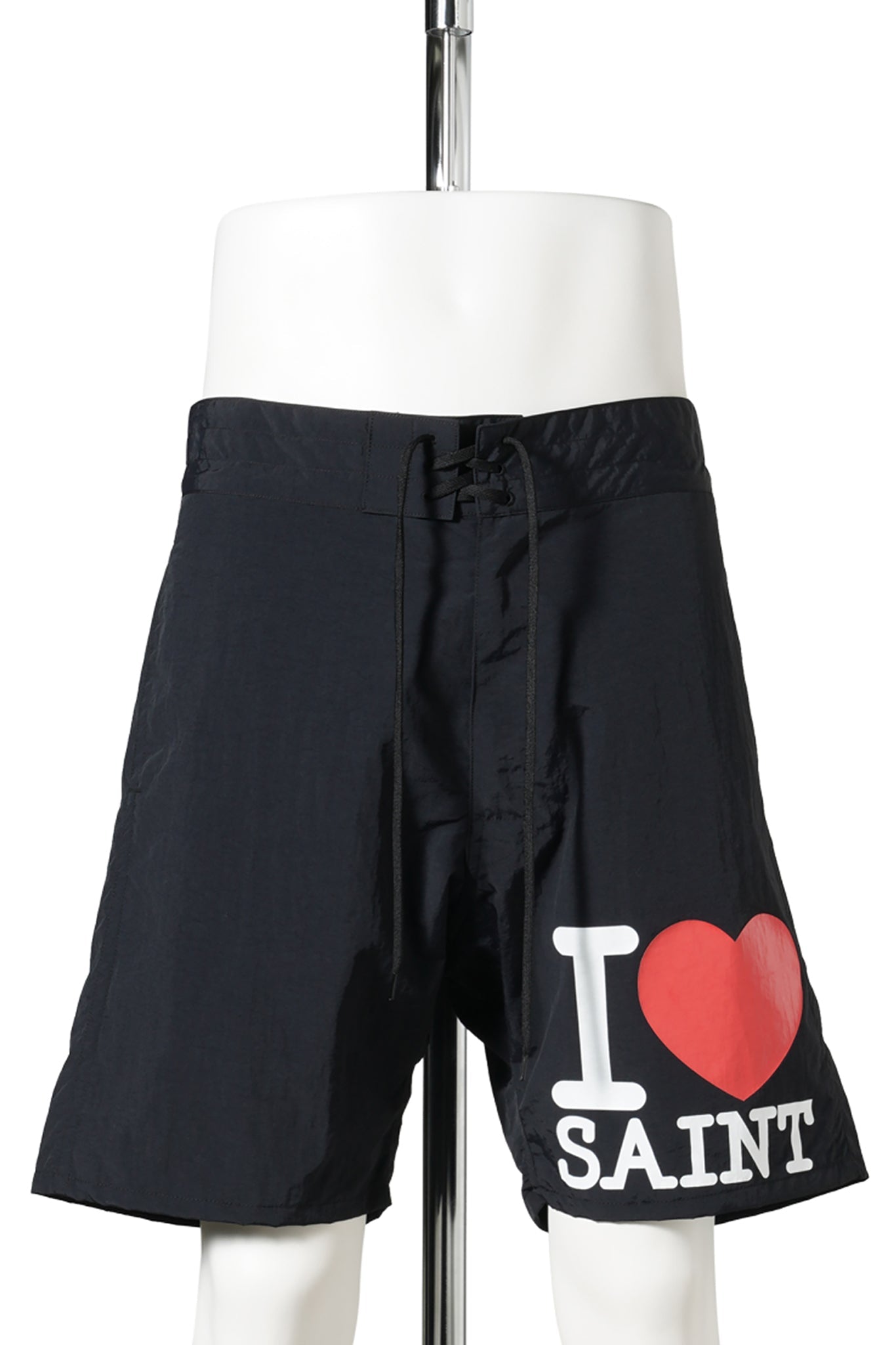 NYLON SHORTS /I LOVE SAINT / BLACK