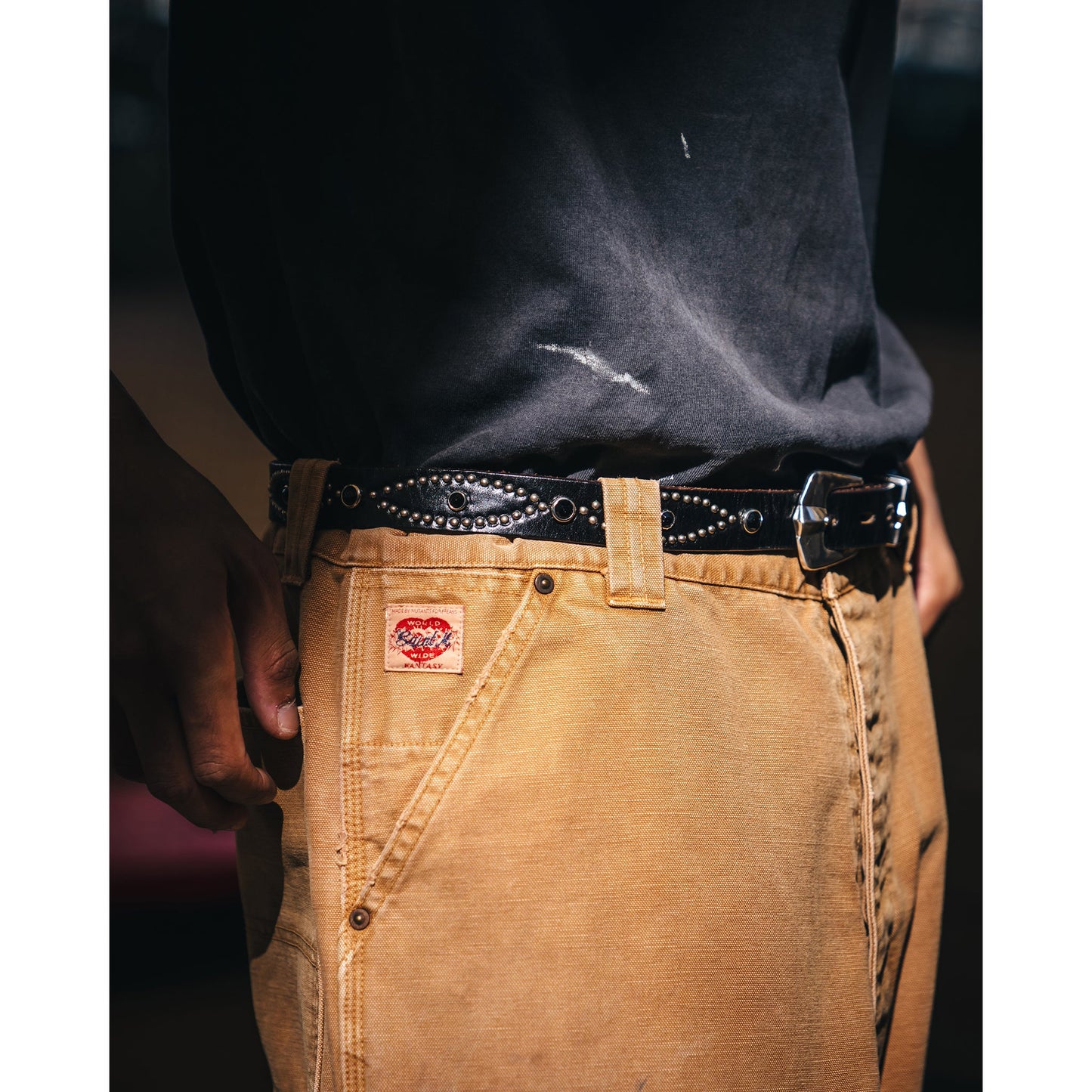 SAINT Mxxxxxx x HTC HTC_BELT NARROW/BLACK STONE / BLACK