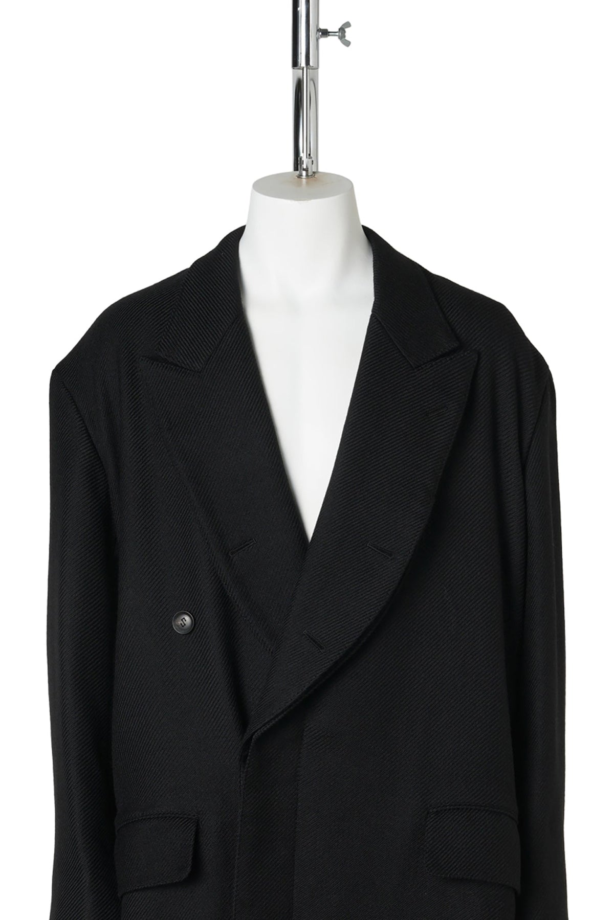 OPEN PLACKET CLASSIC DRILL COAT / BLACK