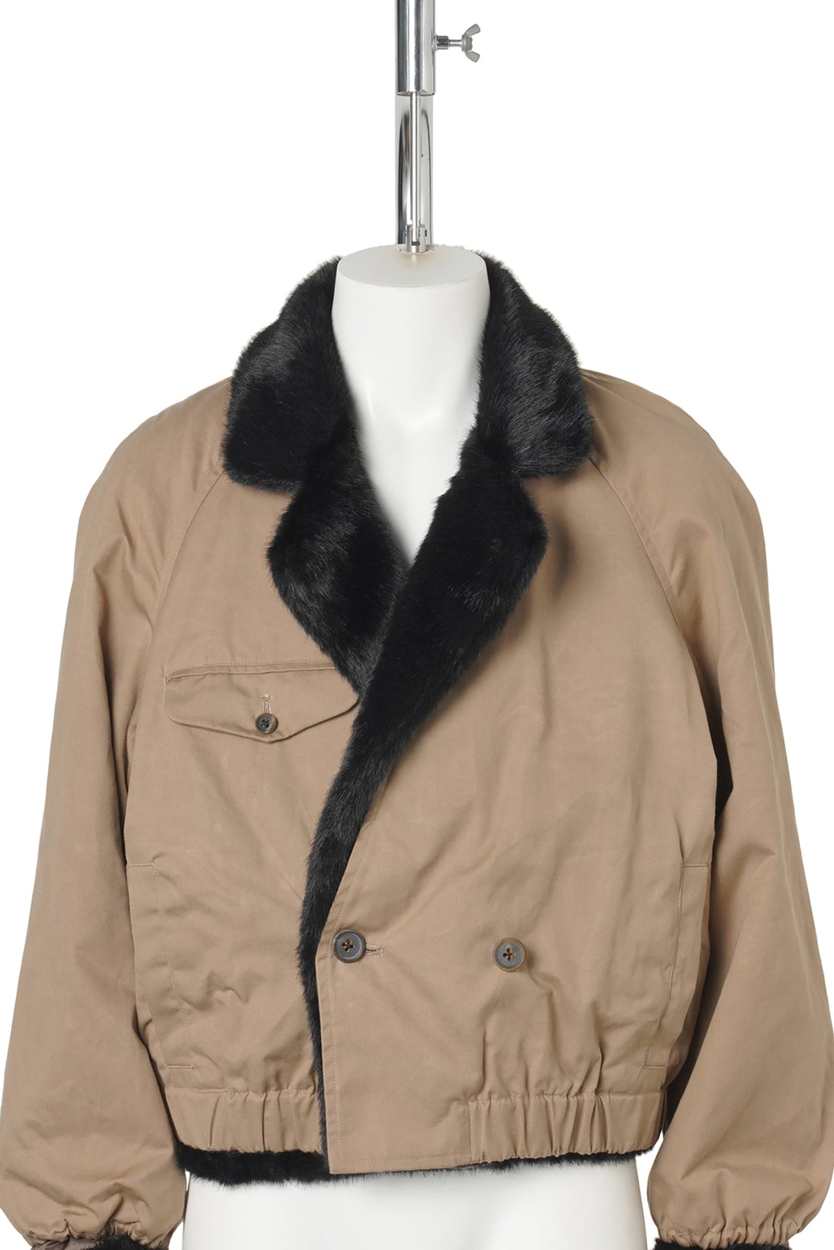 FAKE FUR REVIRSIBLE BLOUSON / BEIGE/BROWN