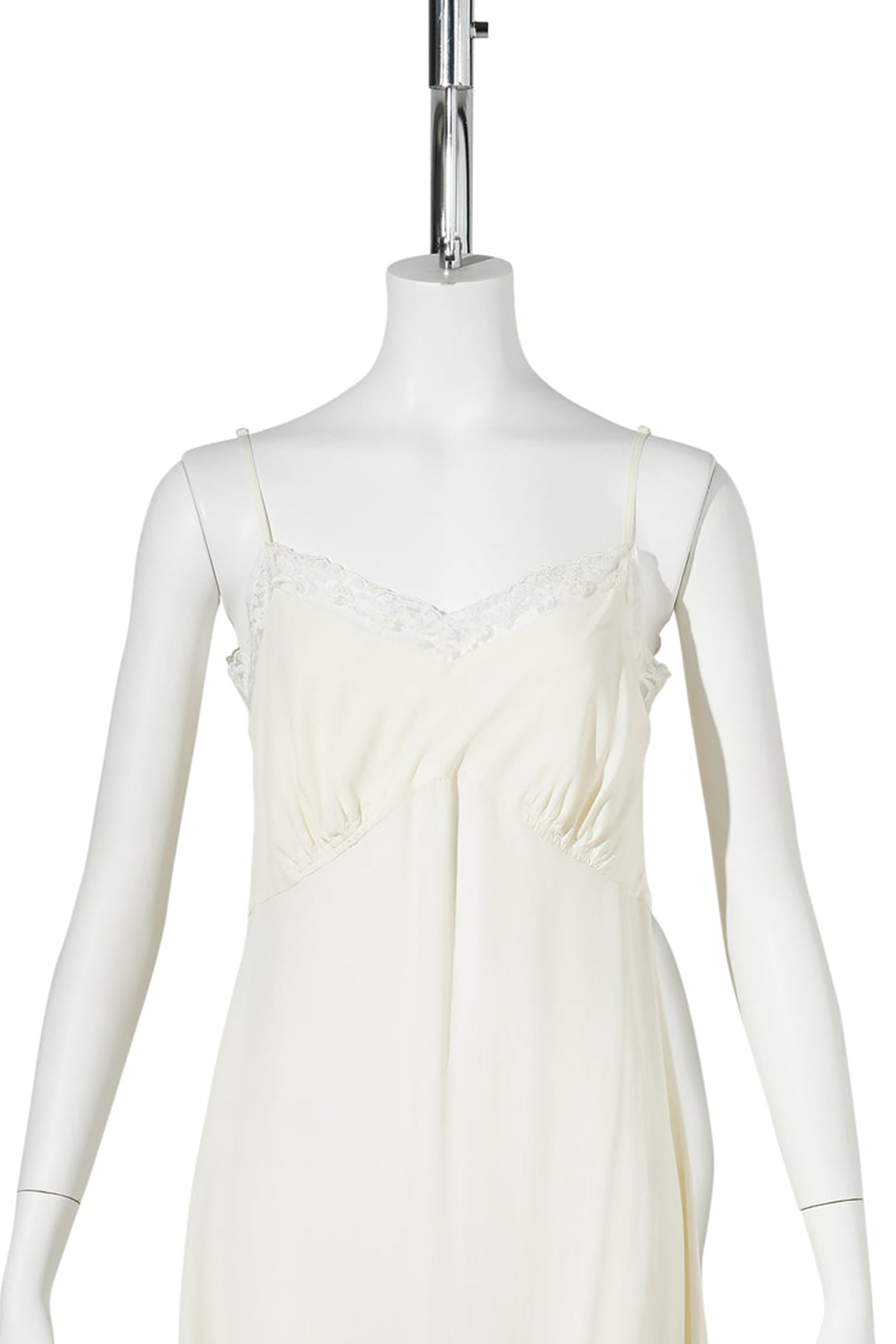 LACE TRIM SLIP DRESS / 110:CREAM