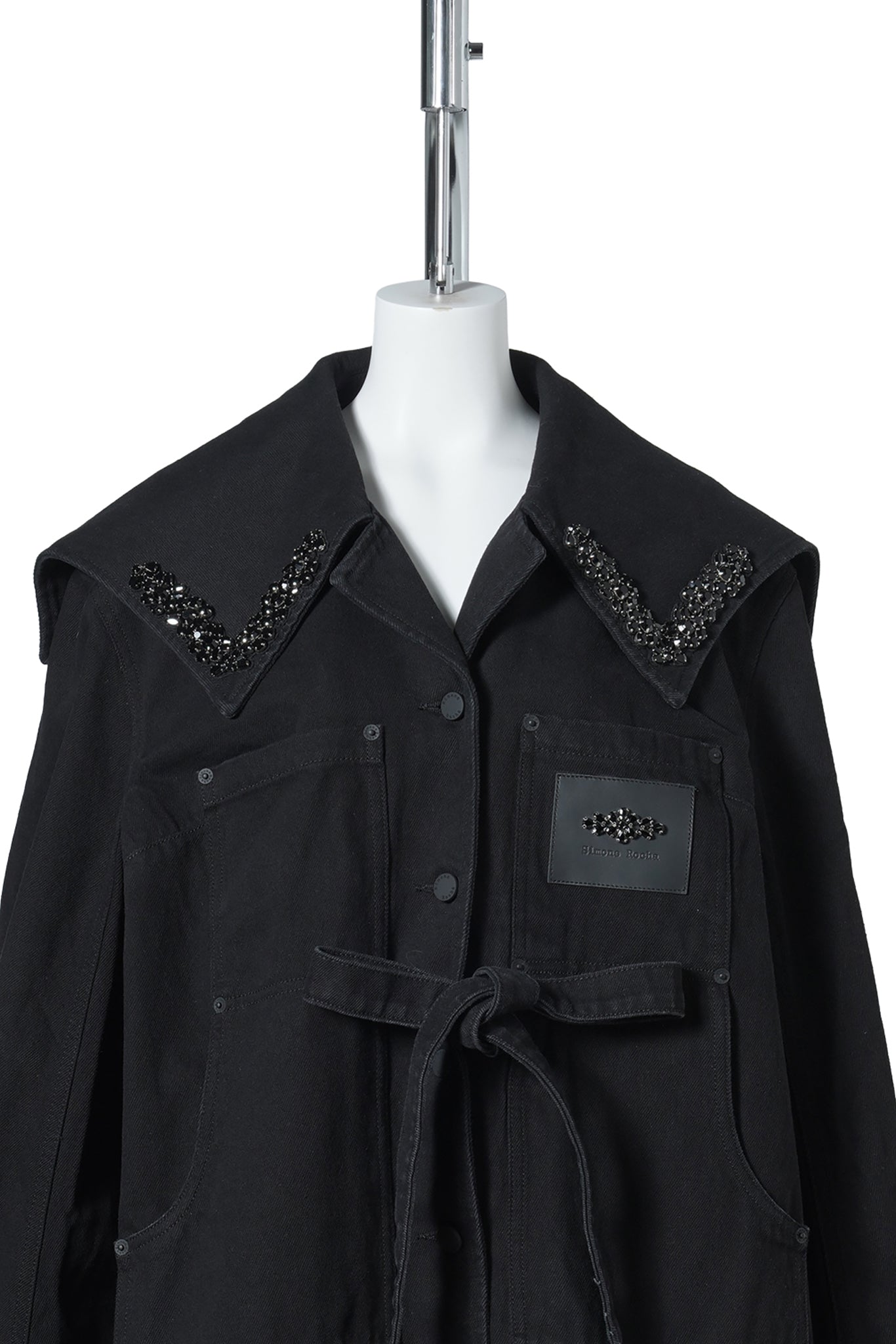 SAILORO COLLAR WORKWEAR BOW JACKET W/EMB / 150:BLACK