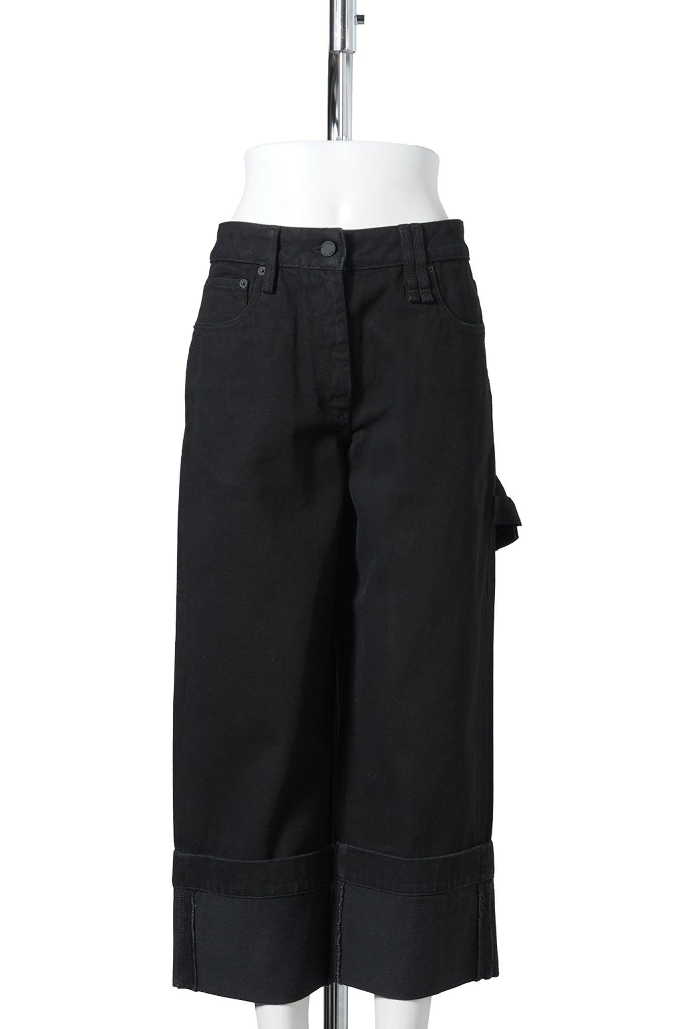 CROPPED STRAIIGHT LEG JWANS / 150:COTTON DRILL/BLACK