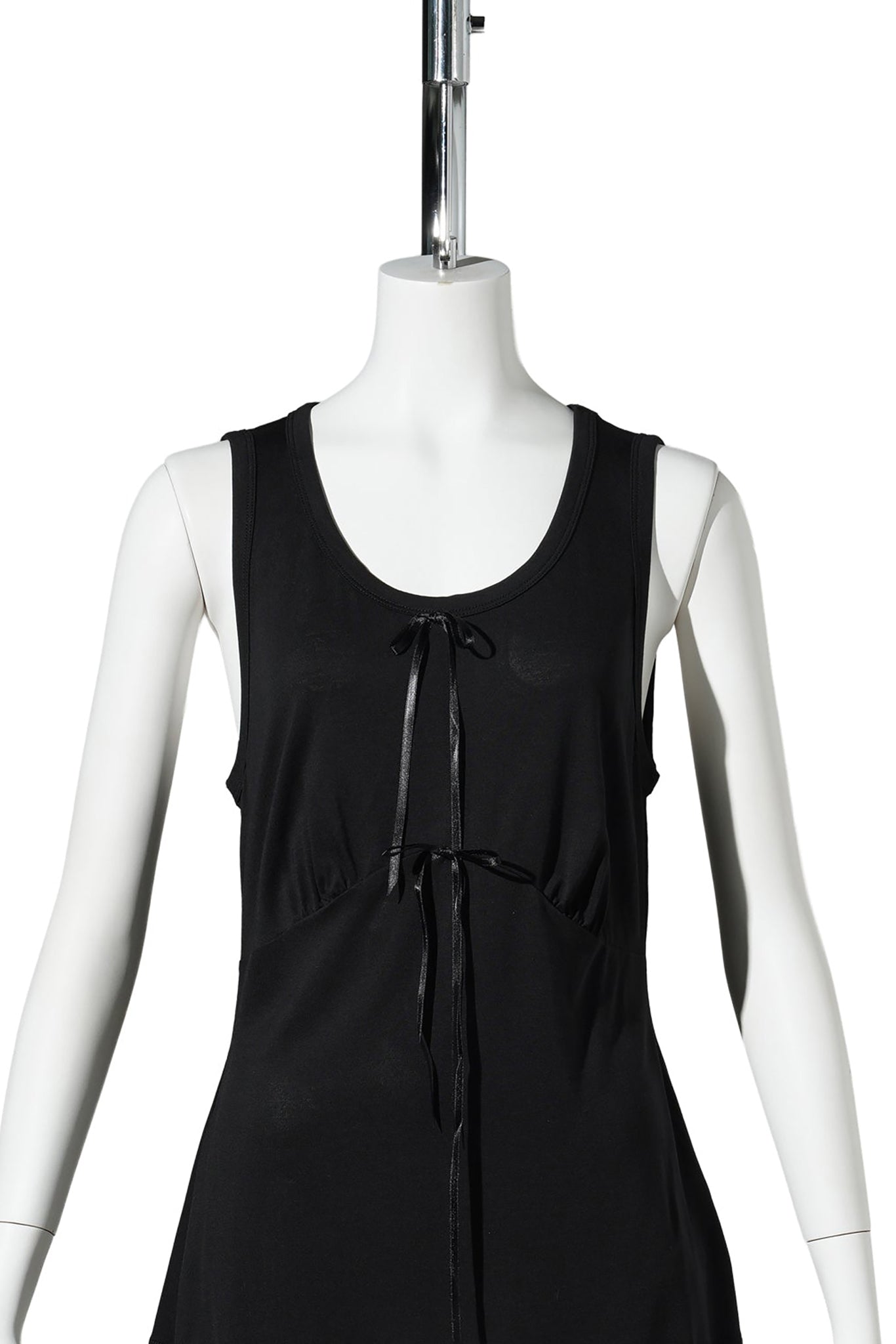 GATHERED BUST BOW TANK / 150:BLACK/BLACK