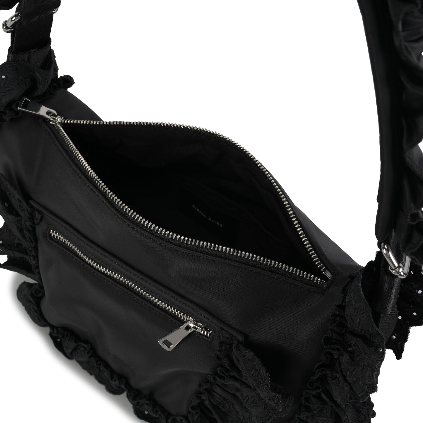PILLOW CASE SHOULDER BAG W/DAISY / 150:NYLON/BLACK