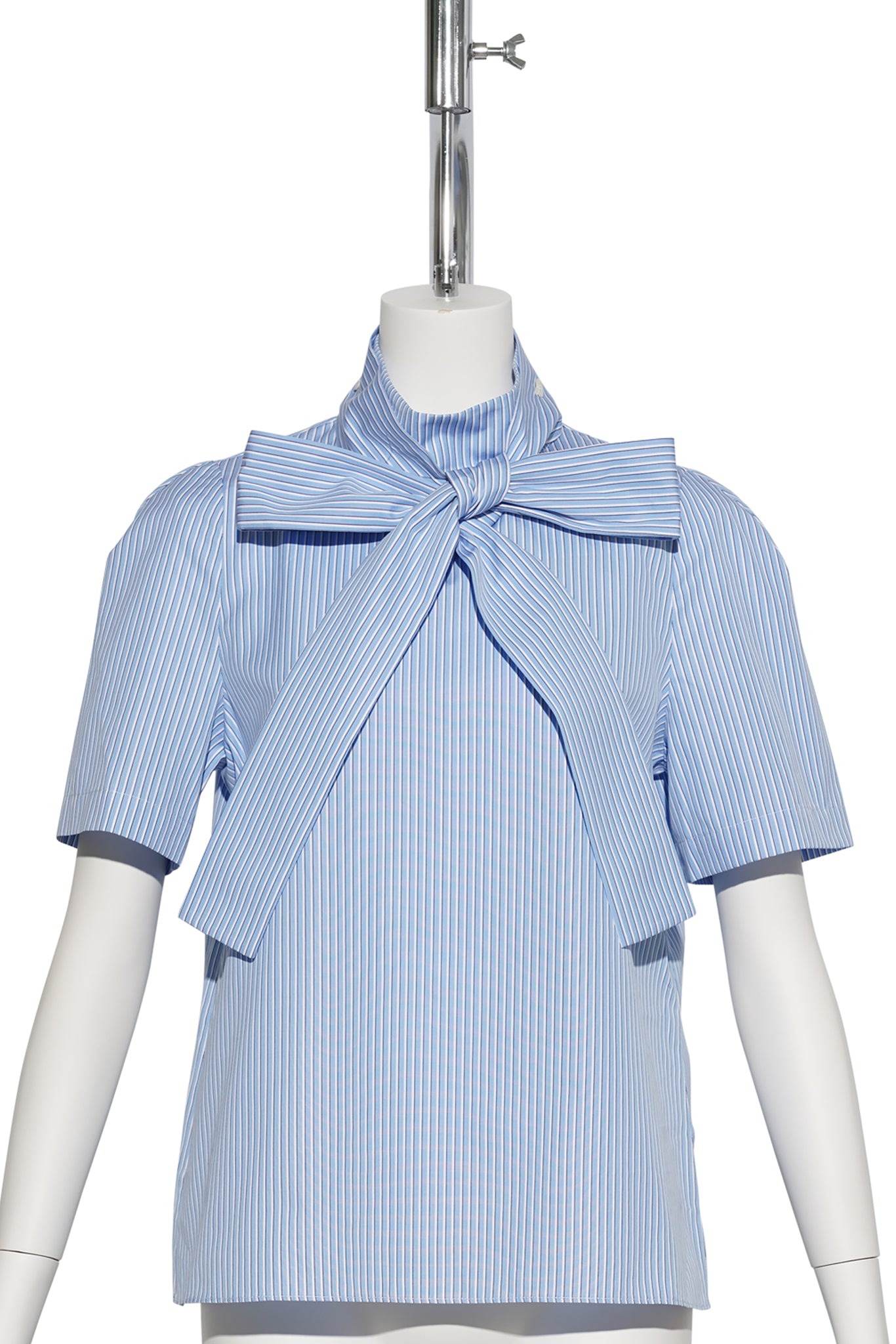 RIBBONED PULLOVER BLOUSE / BLUE
