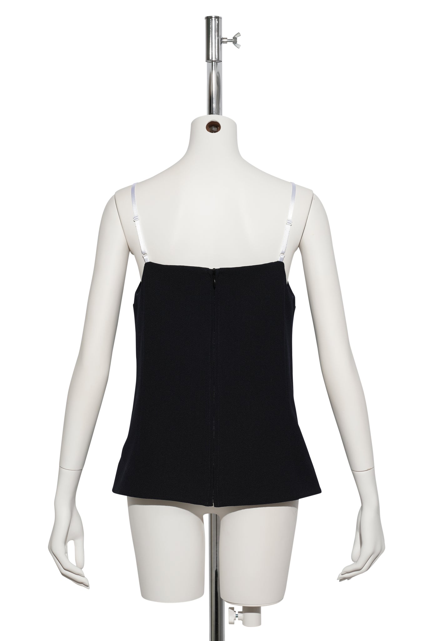 FAN-SHAPED TURN-DOWN COLLAR CAMISOLE TOP / NAVY BLUE
