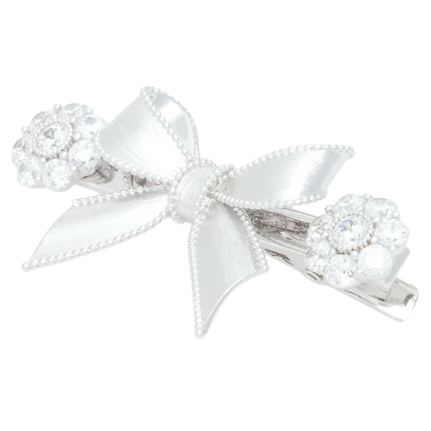 SHUSHU/TONG x YVMIN SHORT BOWKNOT GEMSTONE HAIR CLIP (RIGHT) / SILVER