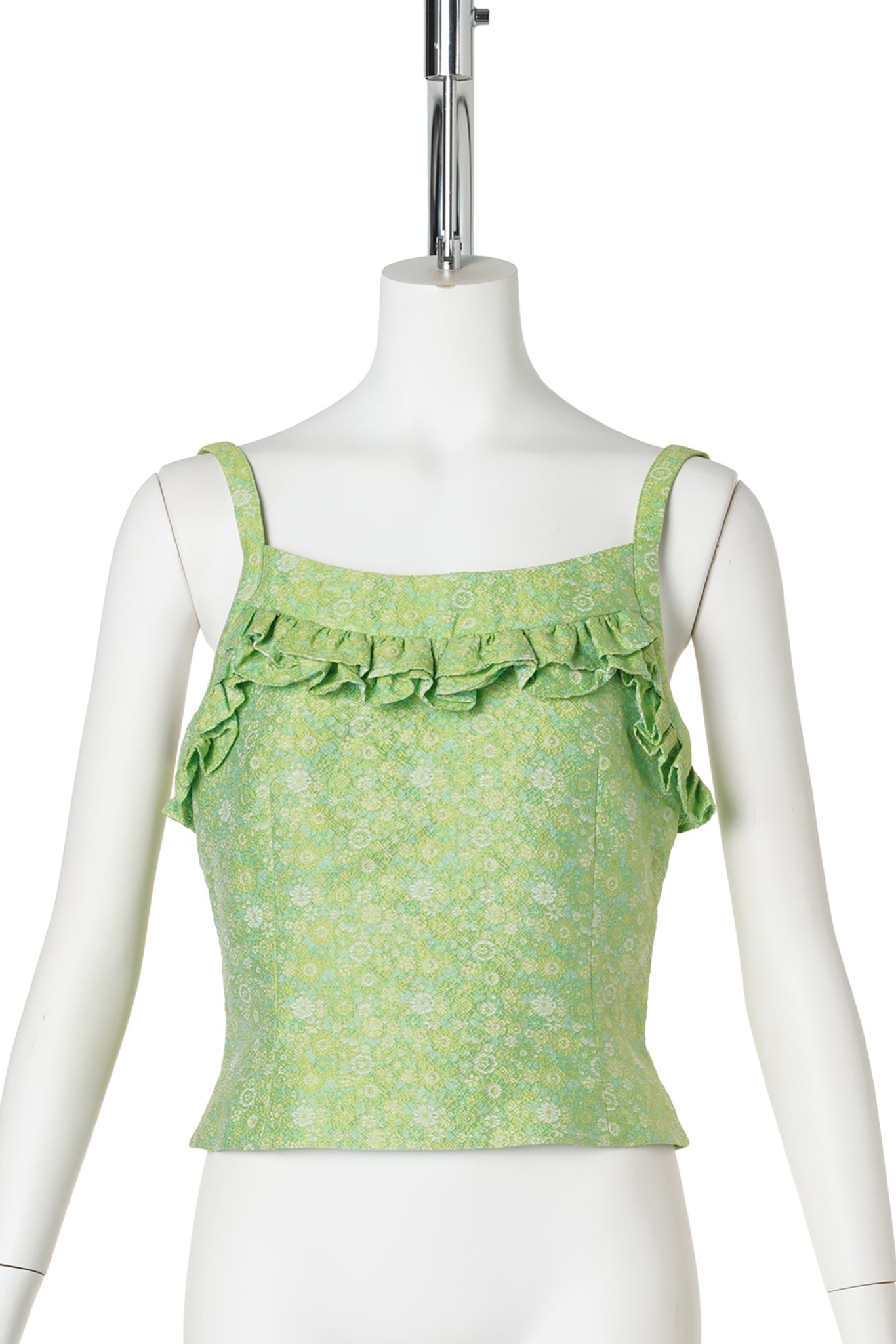LACE TRIM CAMI TOP / GREEN