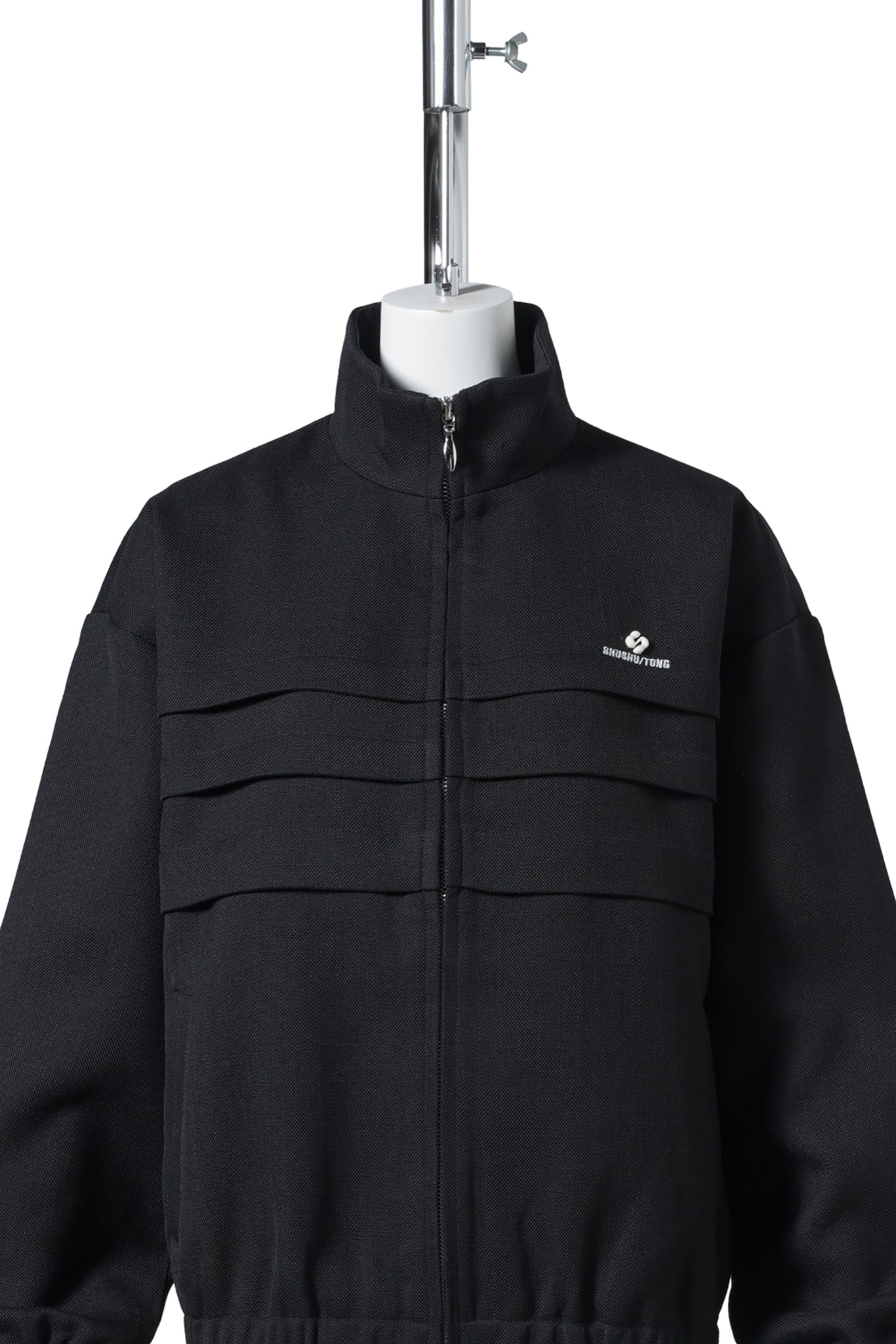 TUCKED SEAM OVERSIZED TRACK JACKET / NAVY BLUE