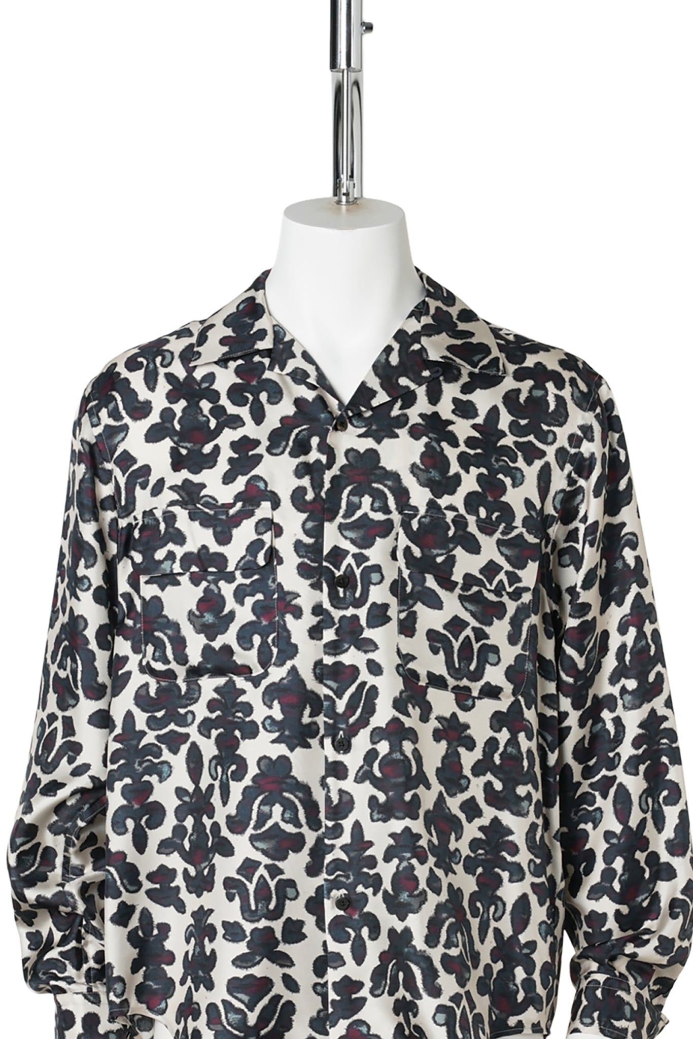 SILK OPEN COLLER SHIRT / ECRU