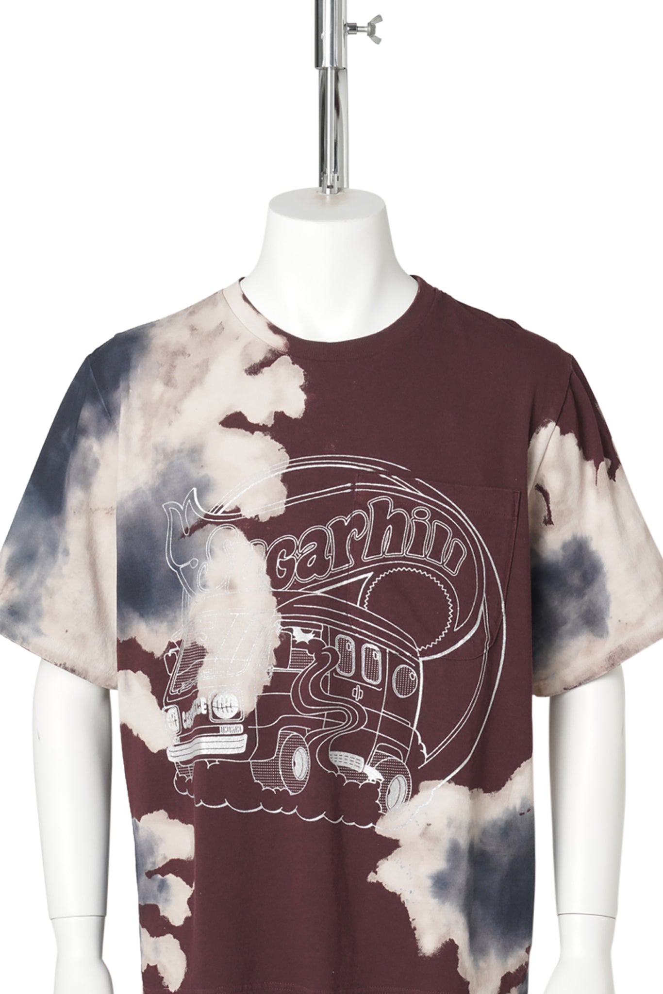 "CS" MELT DYE TEE / WHITE & NAVY