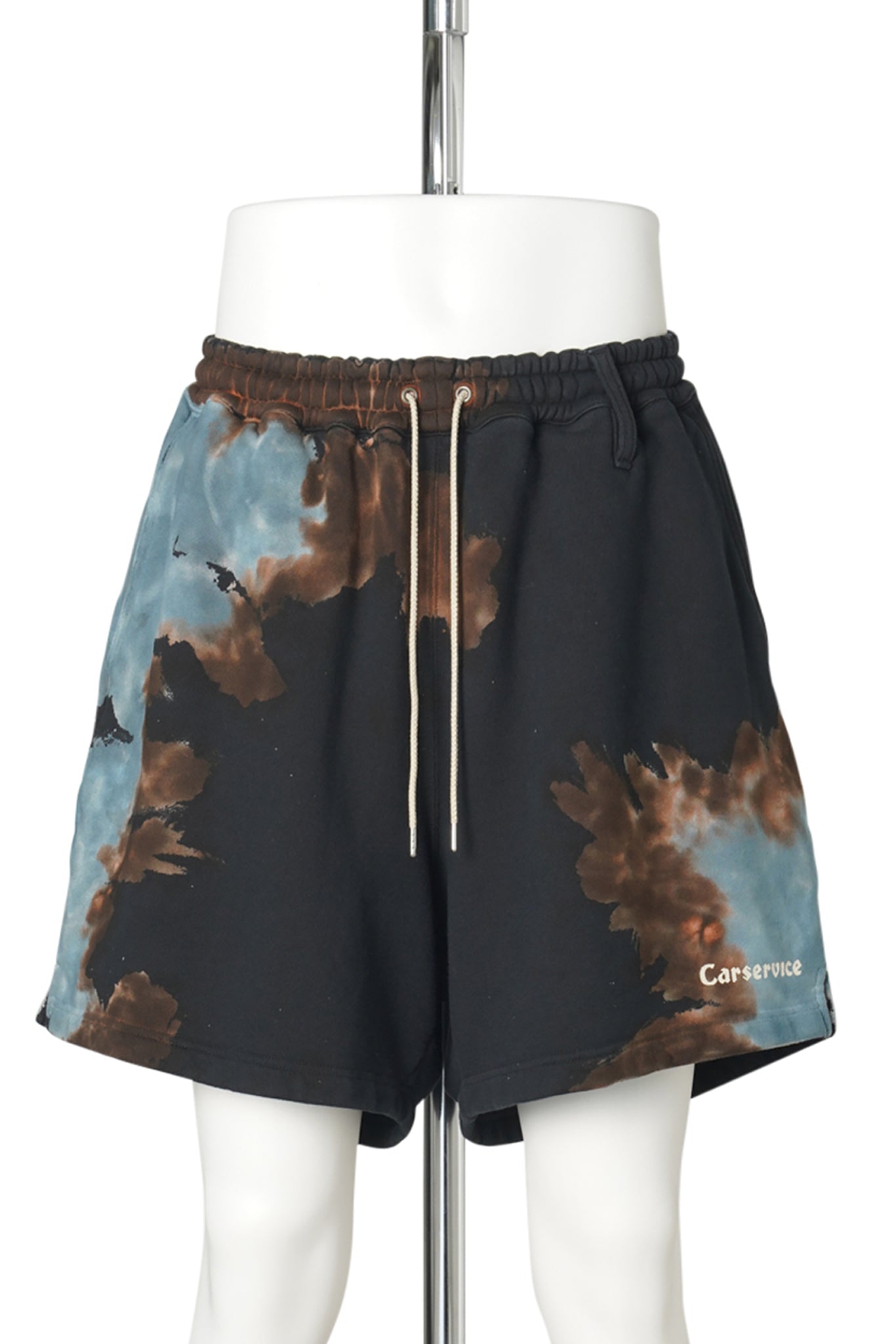 "CS" MELT DYE SWEAT SHORTS / BLACK & MINT