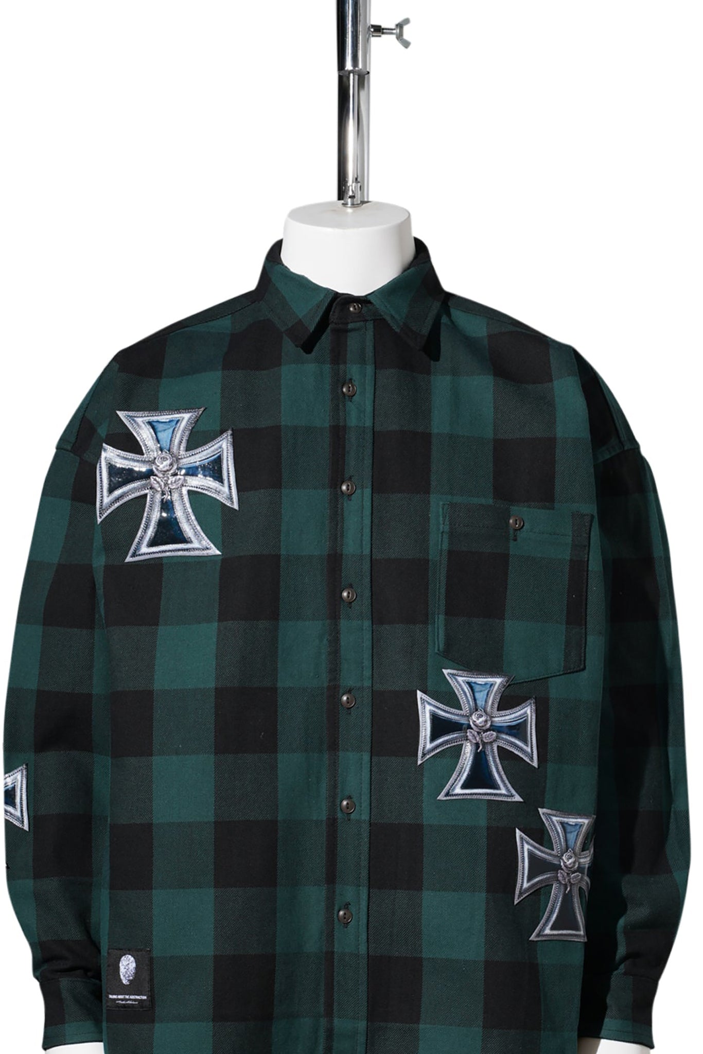 3D CROSS FLANNEL SHIRT / GREEN
