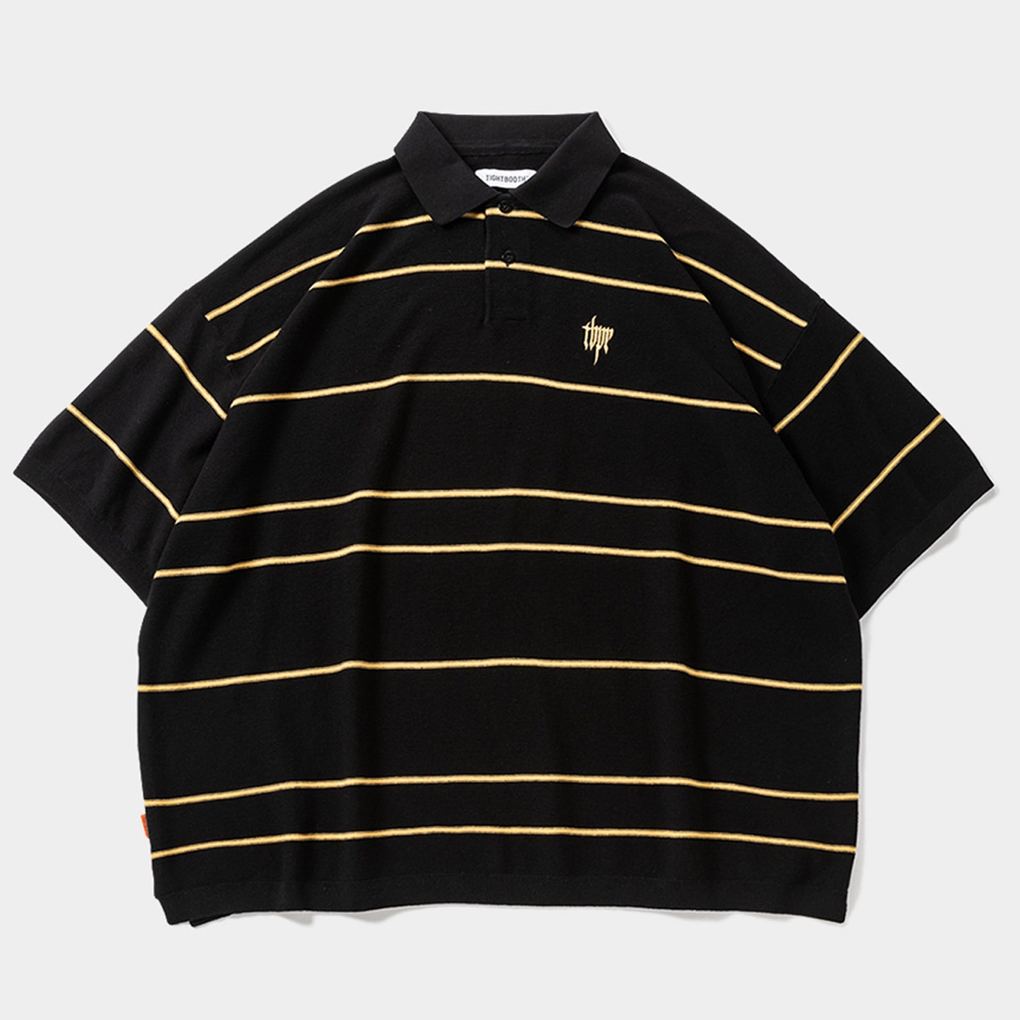 BORDER KNIT POLO / BLACK