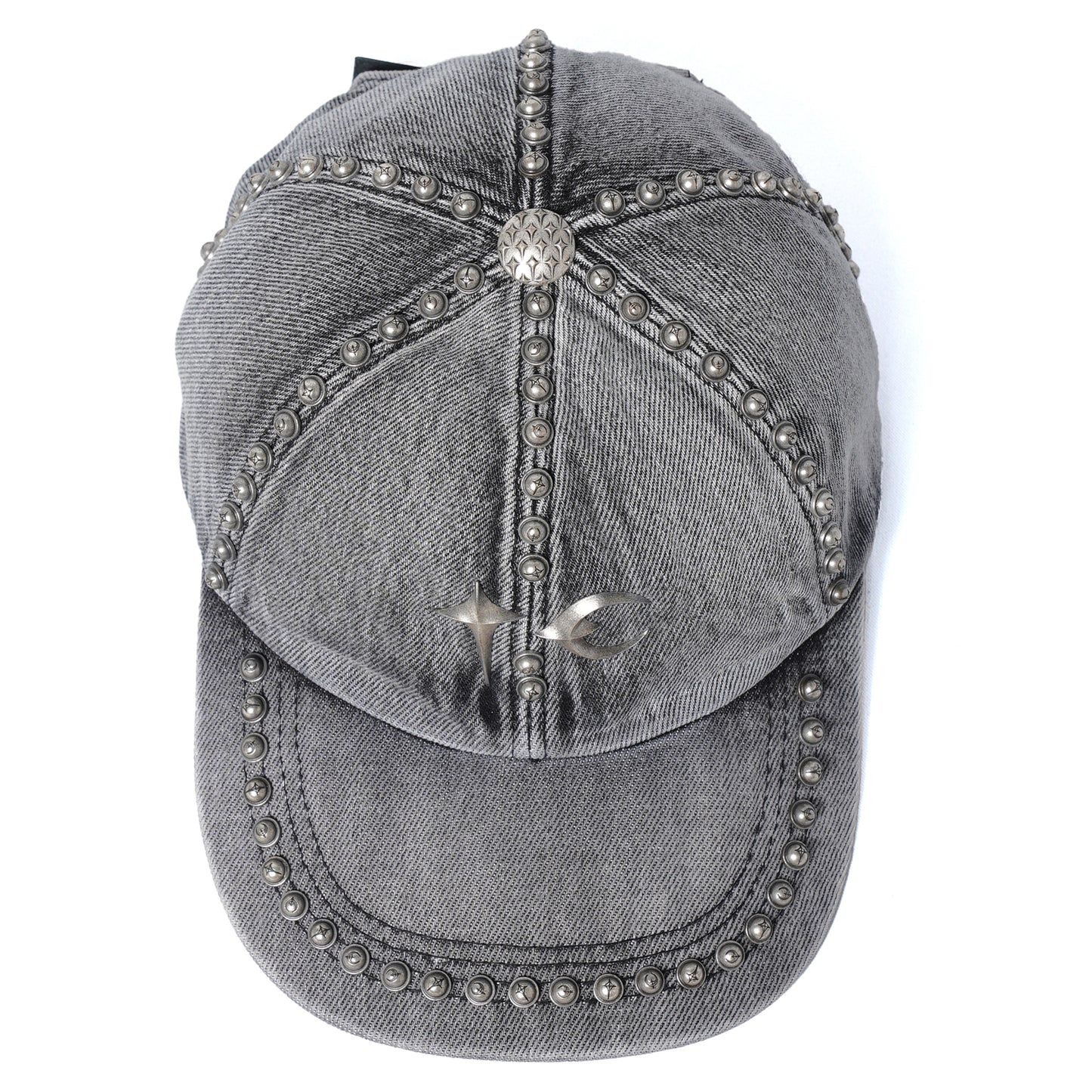 STUDDED DENIM CAP / BLACK