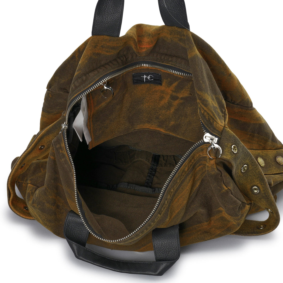 TWO TONE WASHED CANVAS CROSSBODY BAG / OLIVE