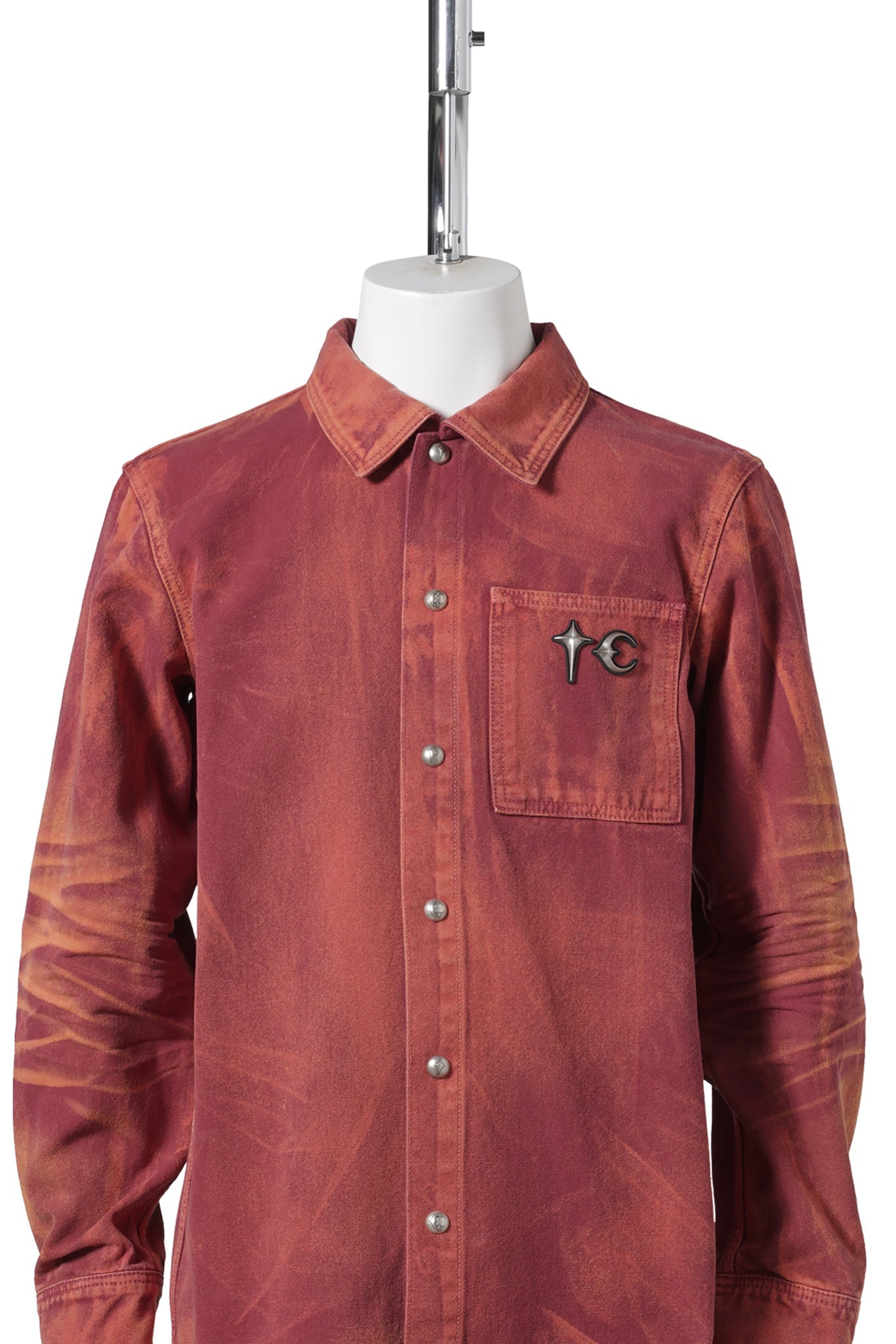 TC TWO TONE WASHED SHIRT / RED