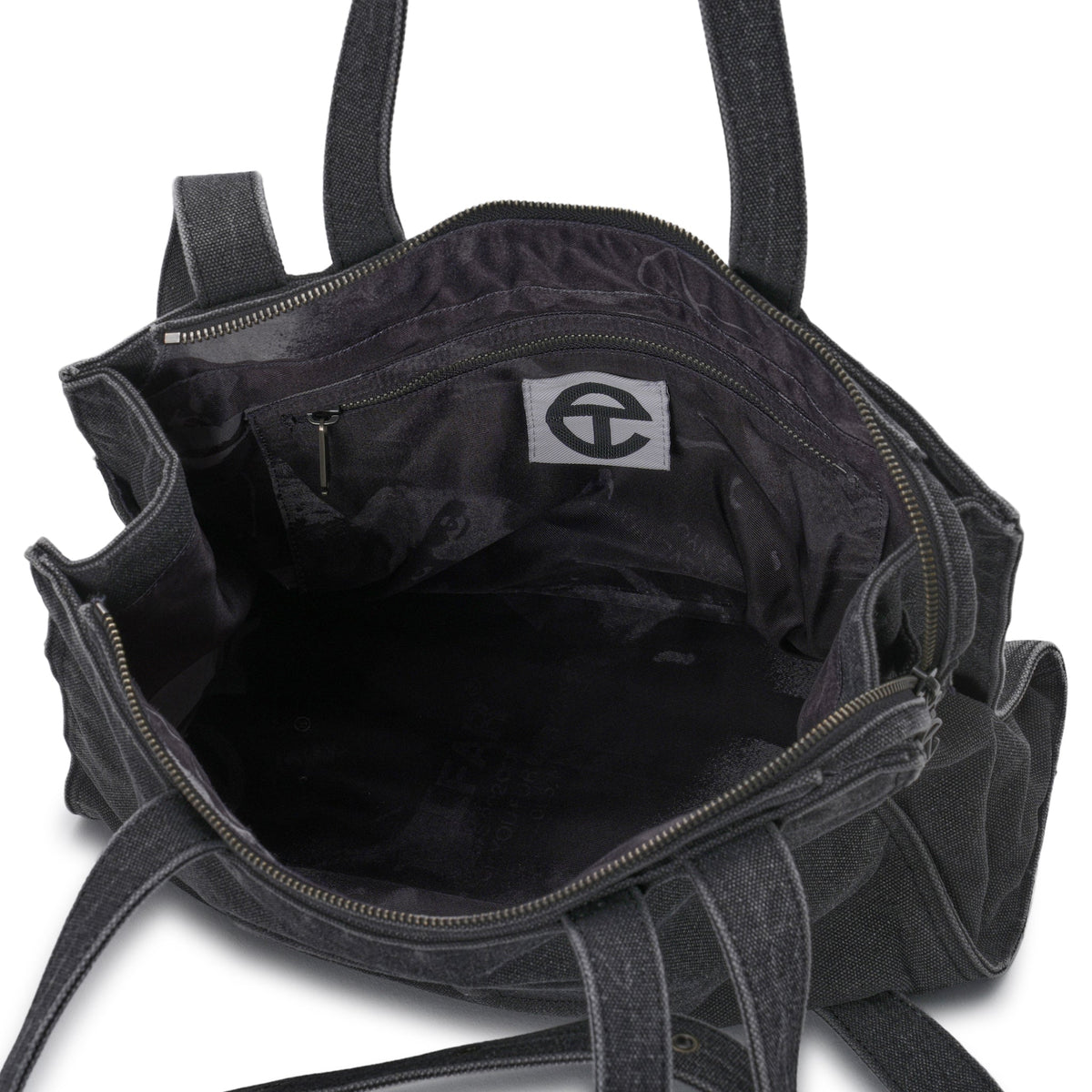 MEDIUM WASHED CANVAS SHOPPER / BLACK