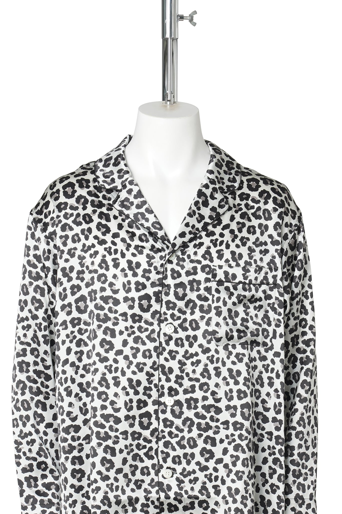 SILK PAJAMAS LONG-SLEEVE / LEOPARD
