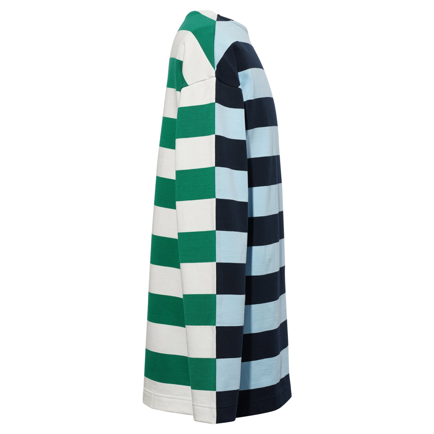 G.F.G.S. DOUBLE SIDED STRIPED SHIRT / SAXE NAVY WHITE AND GREEN