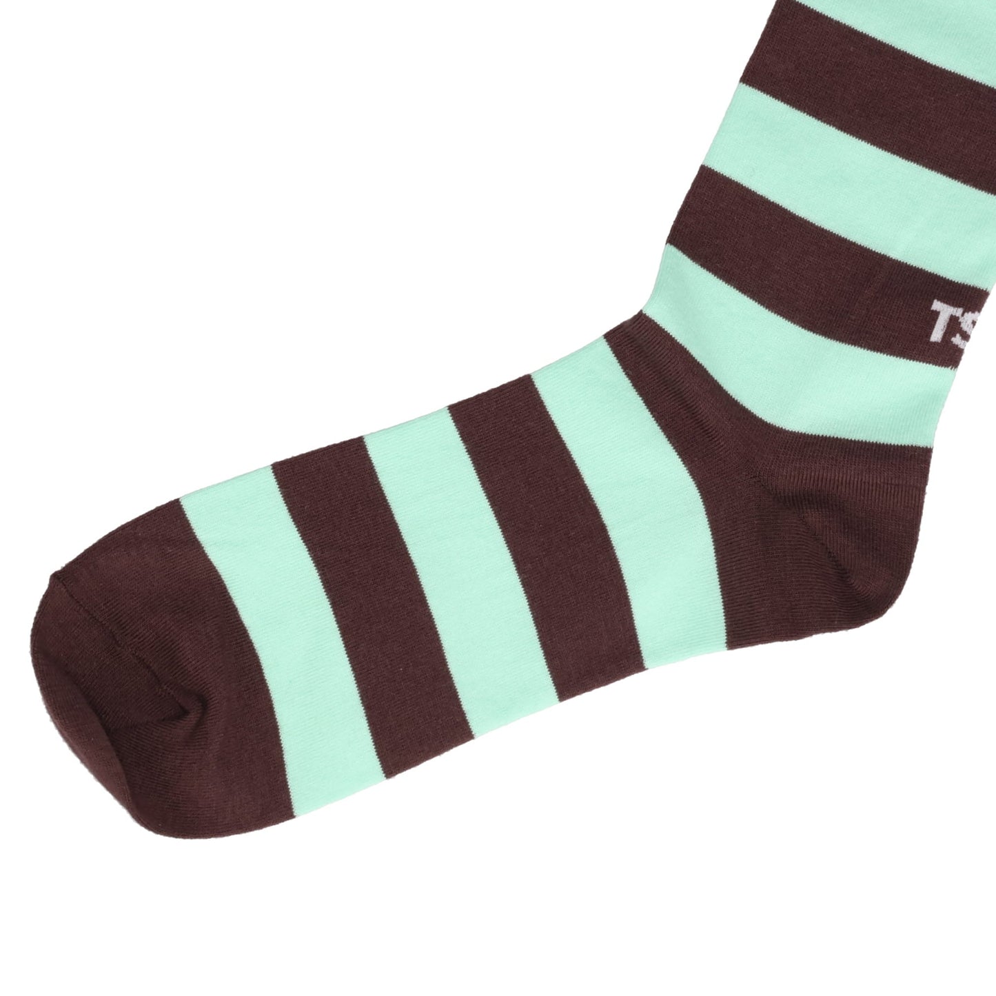 STRIPED SOCKS / BROWN AND MINT GREEN